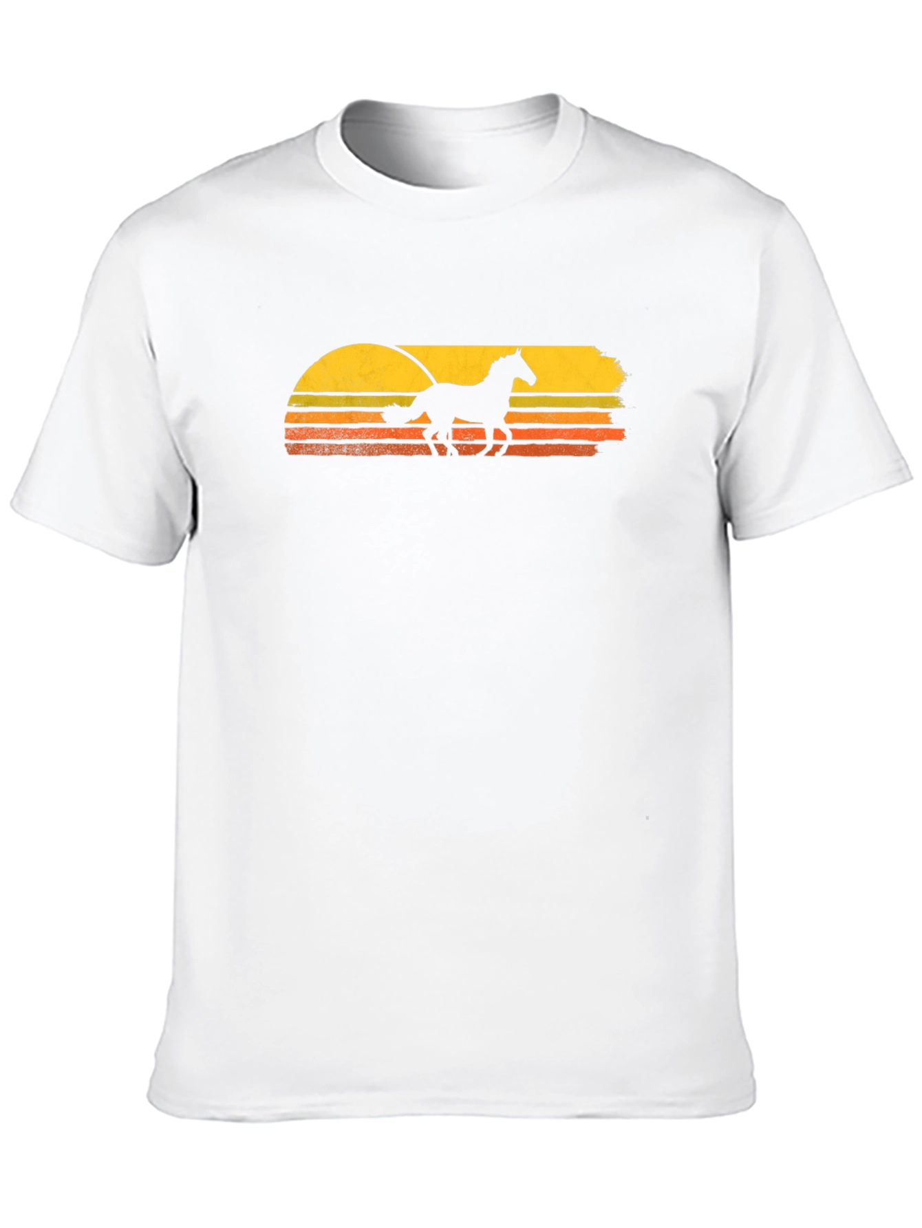 Horse Sunset T-Shirt - Retro Style Black Tee