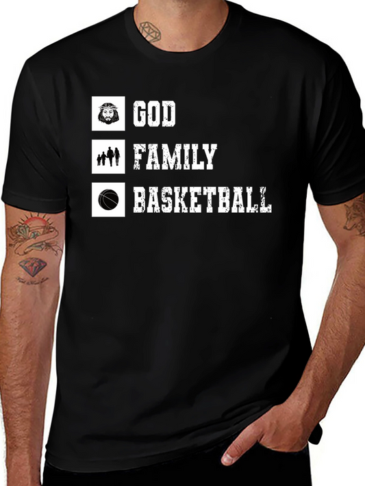God Family Basketball Black T-Shirt