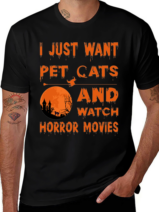 Halloween Cat Horror Movie T-Shirt