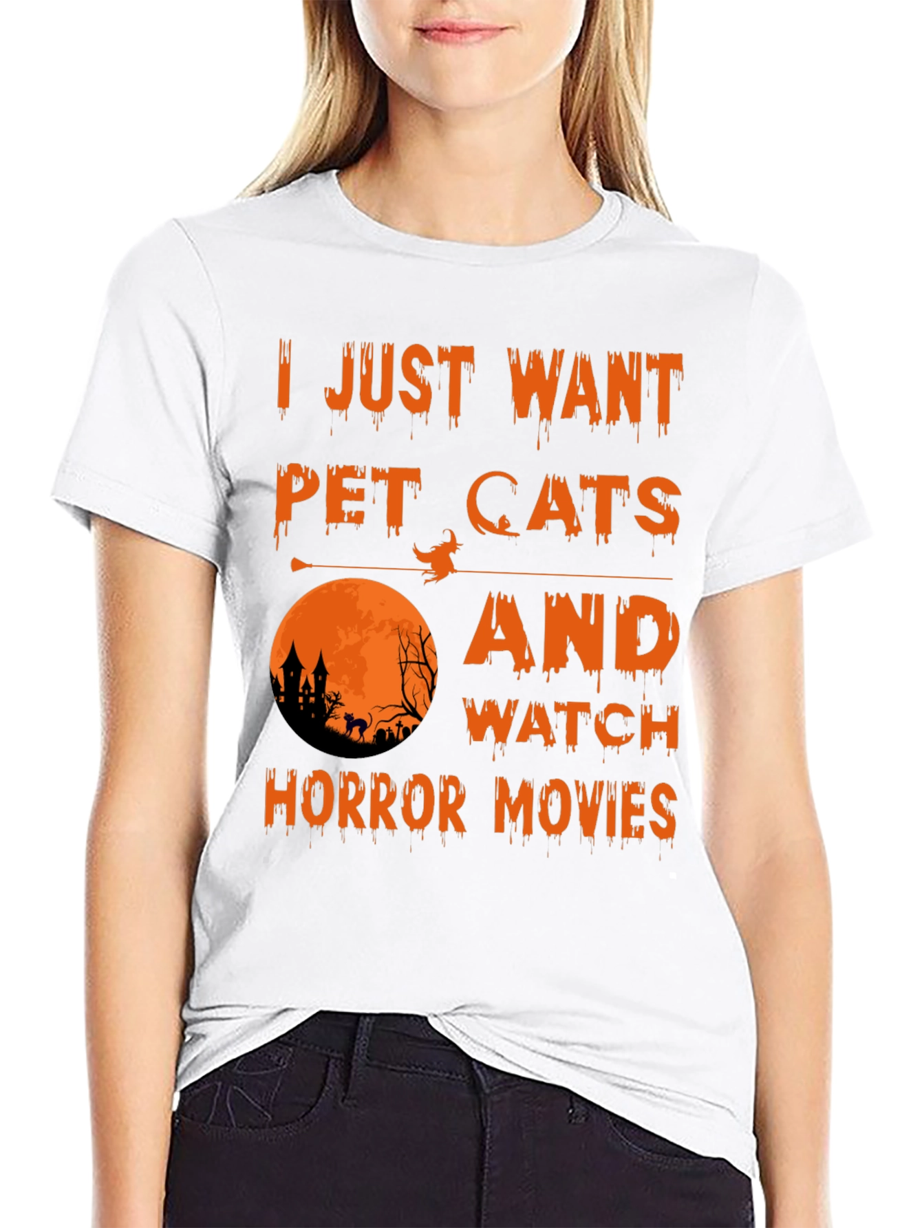 Halloween Cat Horror Movie T-Shirt