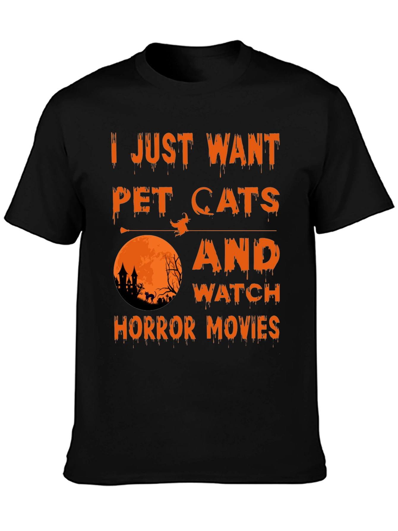 Halloween Cat Horror Movie T-Shirt