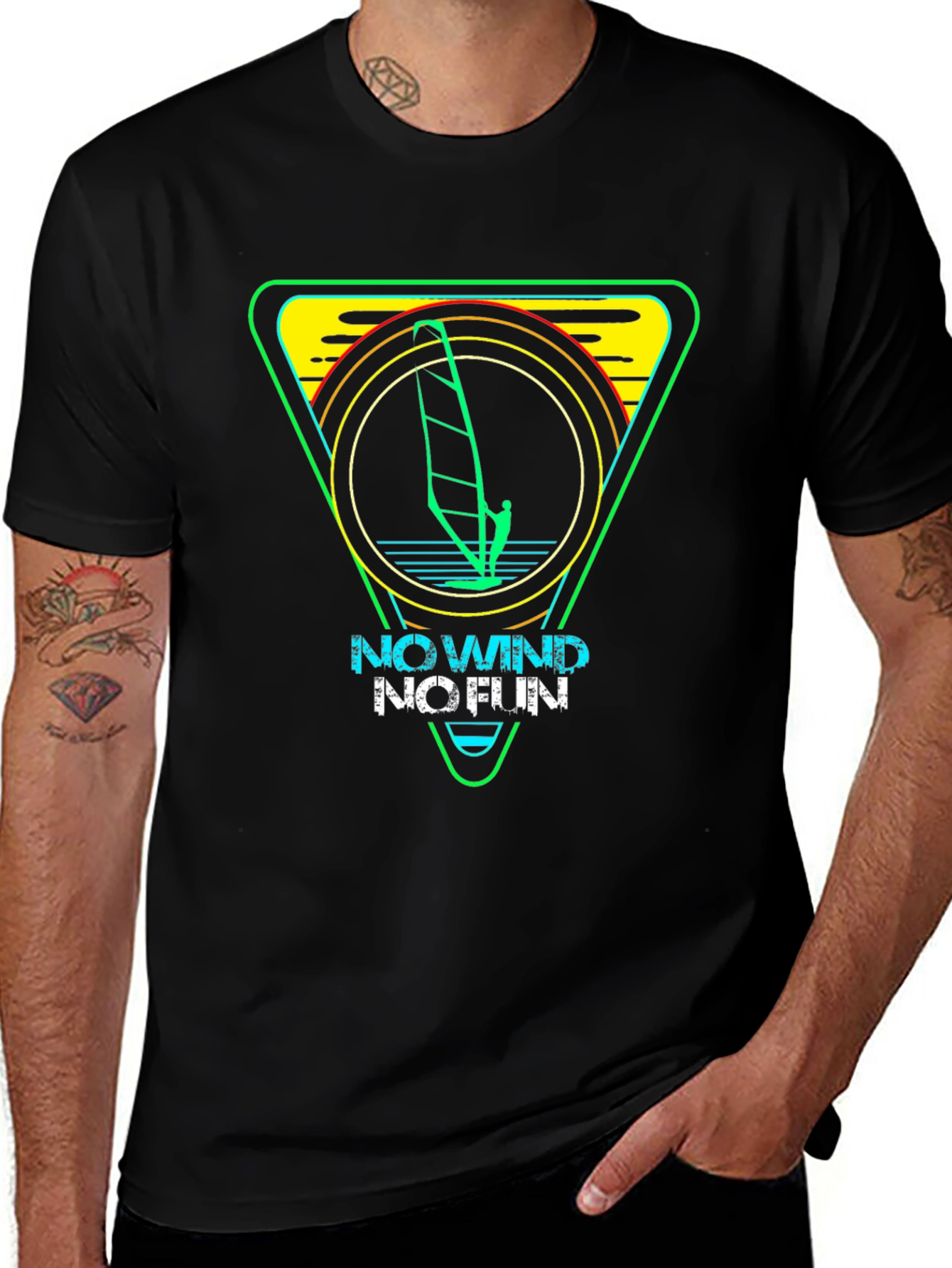 No Wind No Fun Surfing Graphic Tee