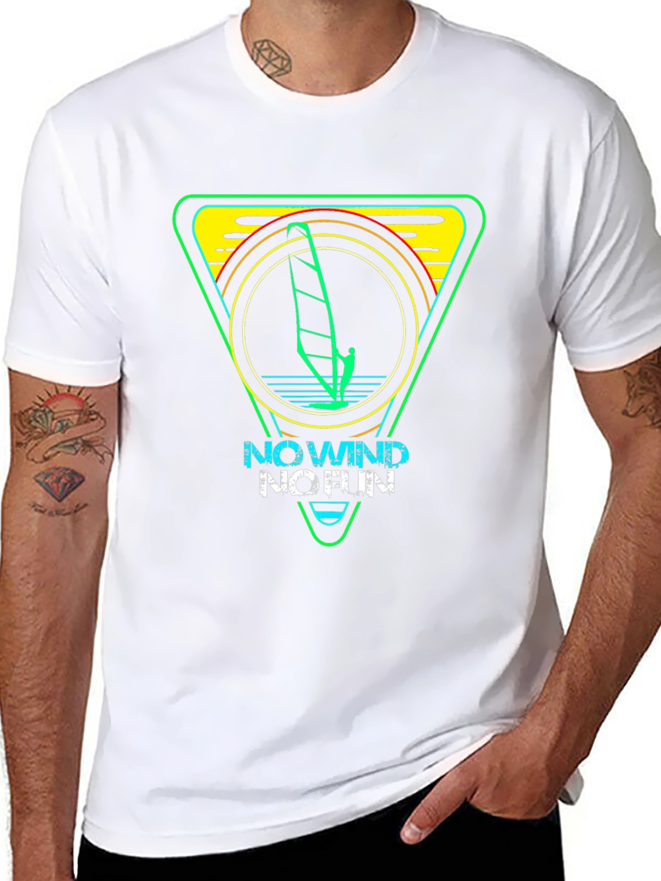 No Wind No Fun Surfing Graphic Tee
