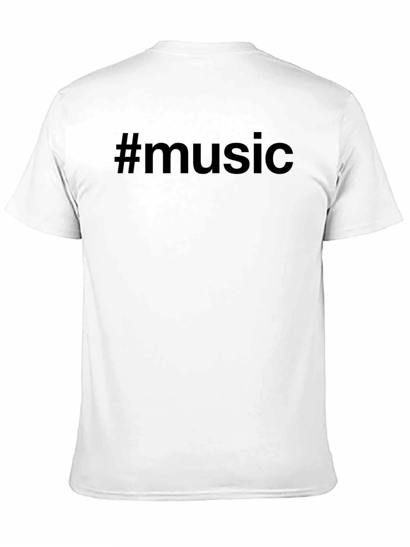 #Music Black T-Shirt - Trendy Casual Wear