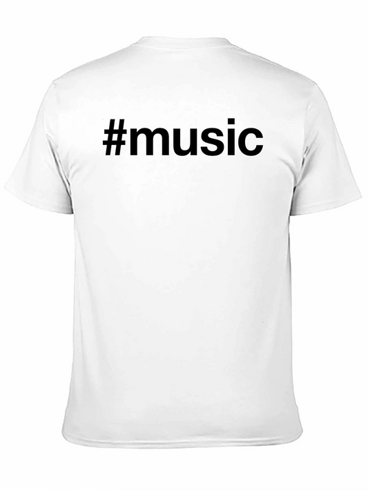 #Music Black T-Shirt - Trendy Casual Wear