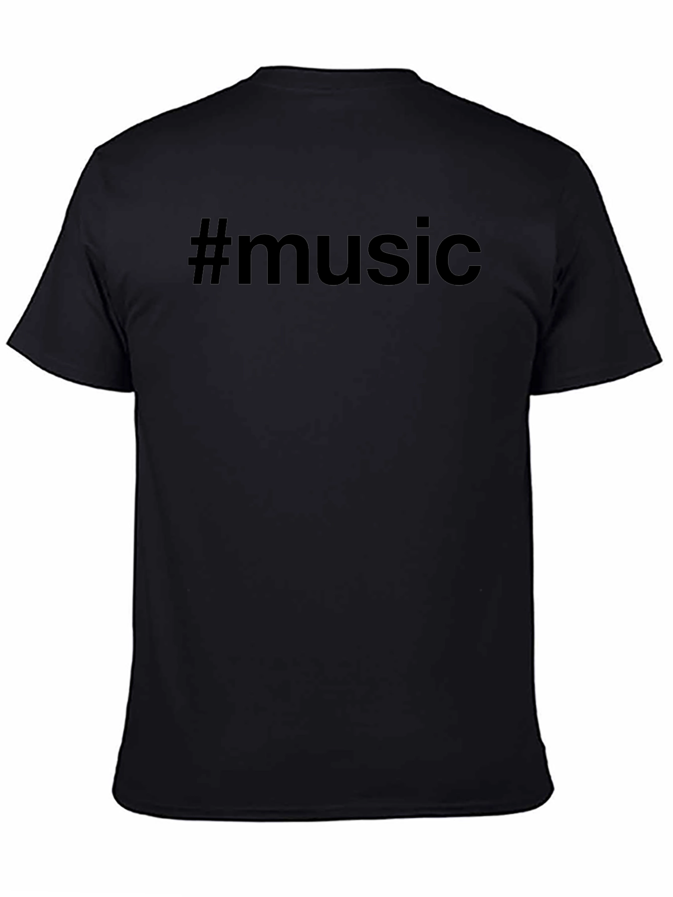 #Music Black T-Shirt - Trendy Casual Wear
