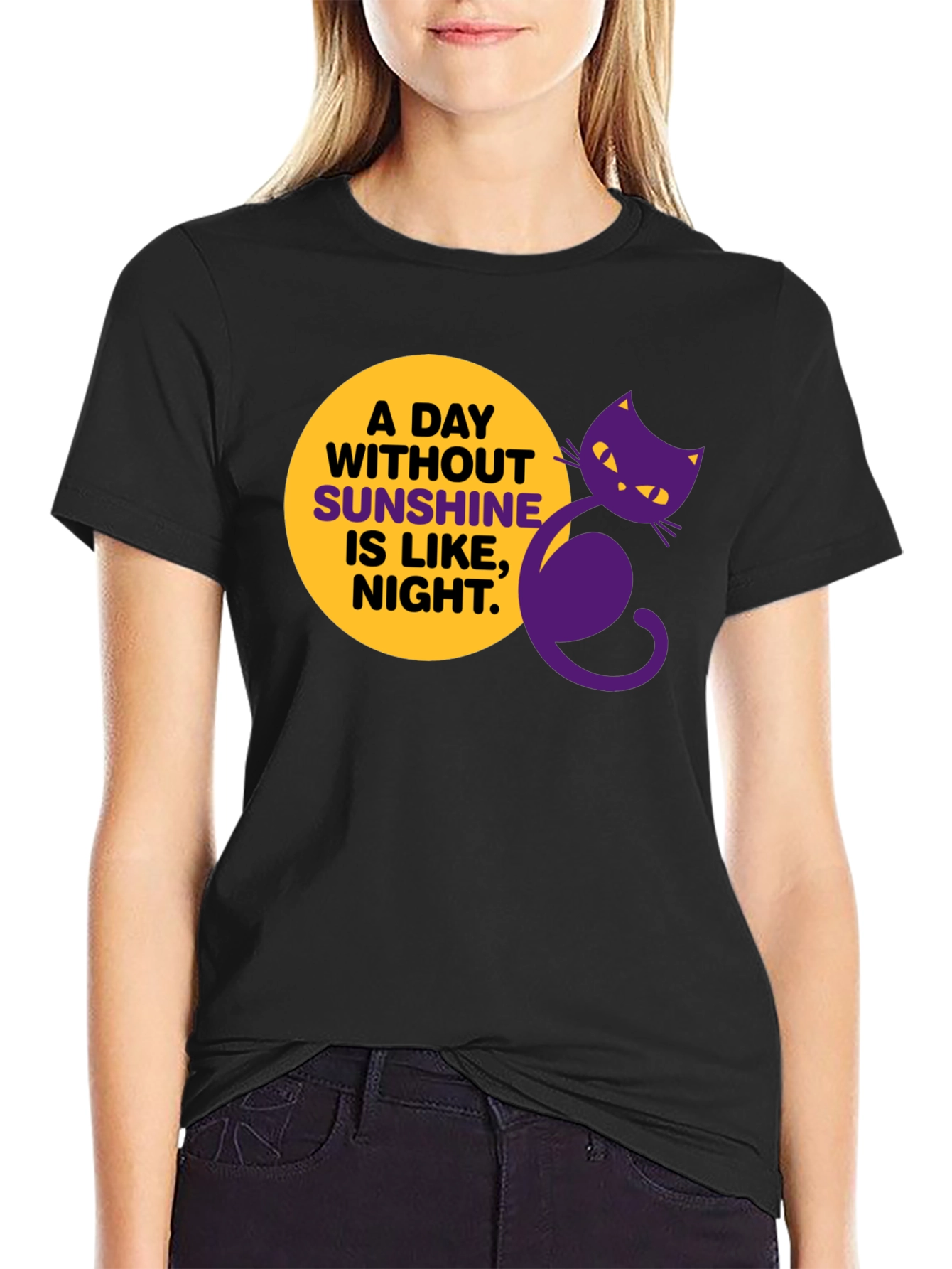 A Day Without Sunshine Black T-Shirt