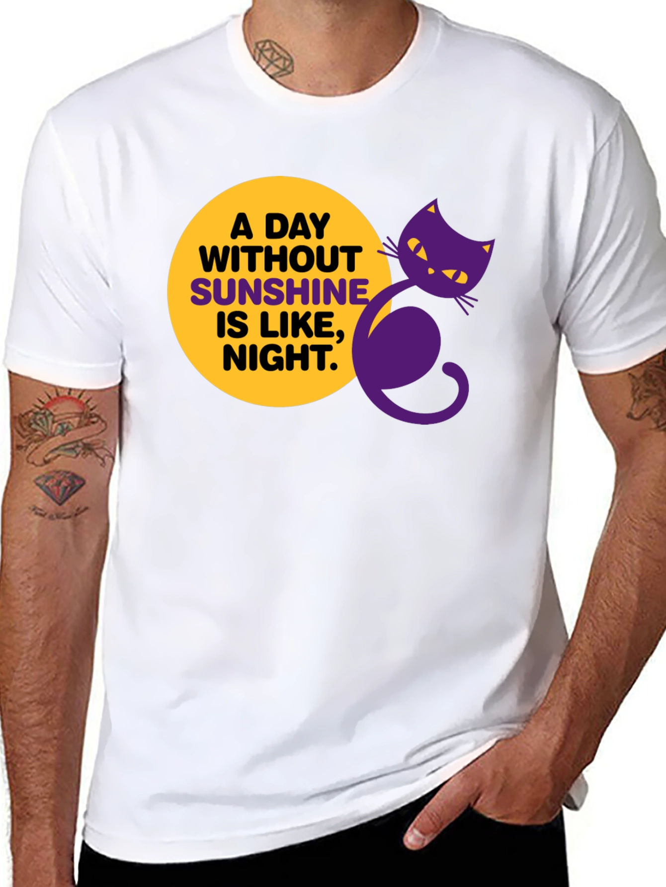 A Day Without Sunshine Black T-Shirt