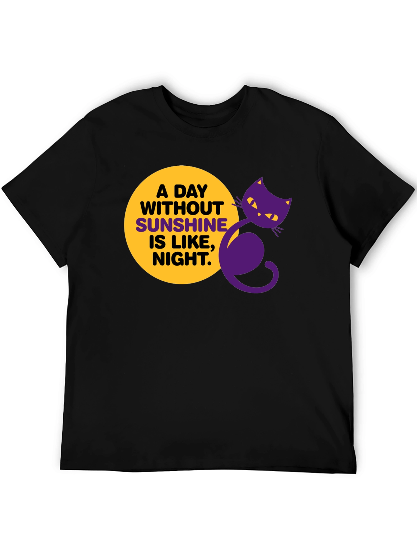 A Day Without Sunshine Black T-Shirt