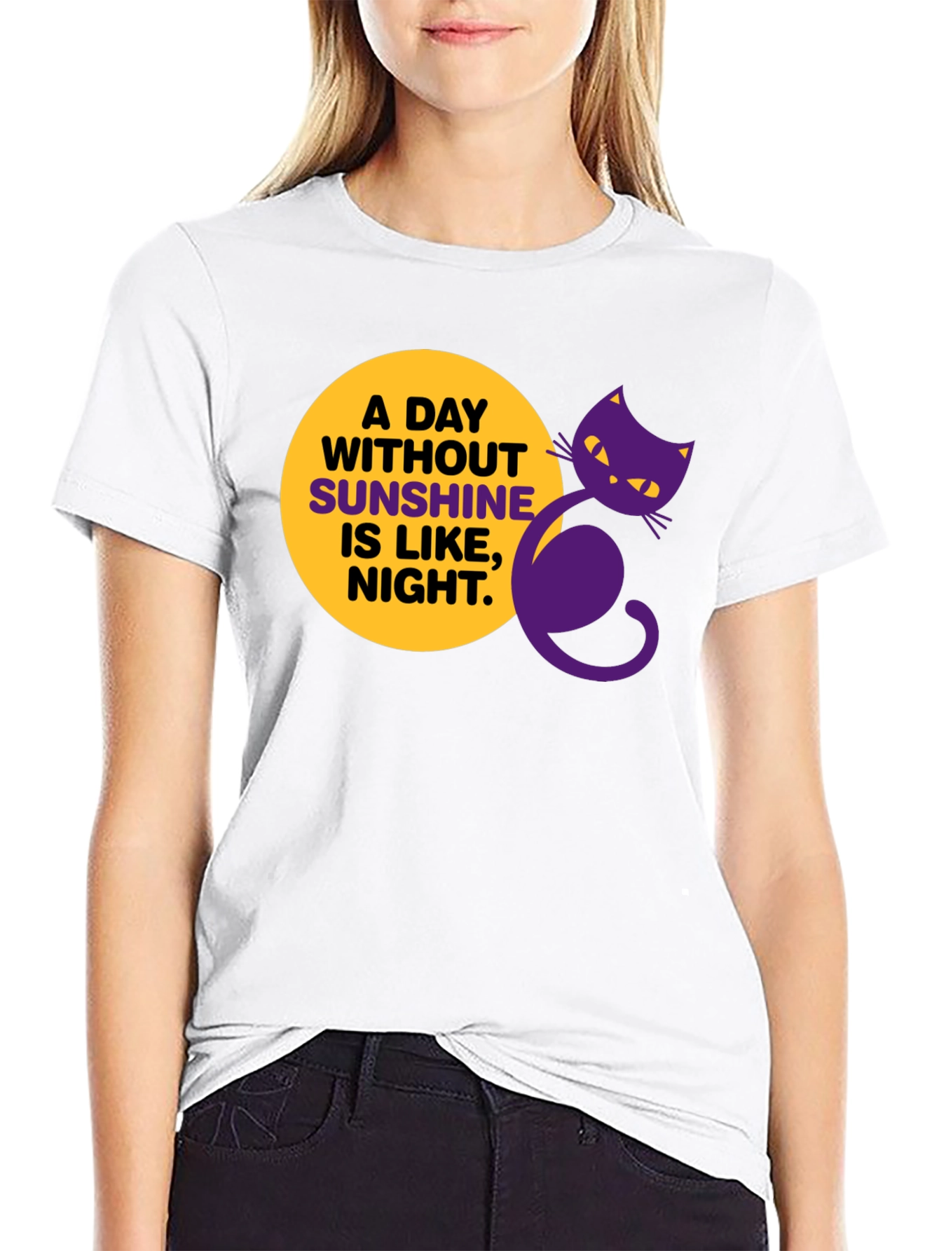 A Day Without Sunshine Black T-Shirt