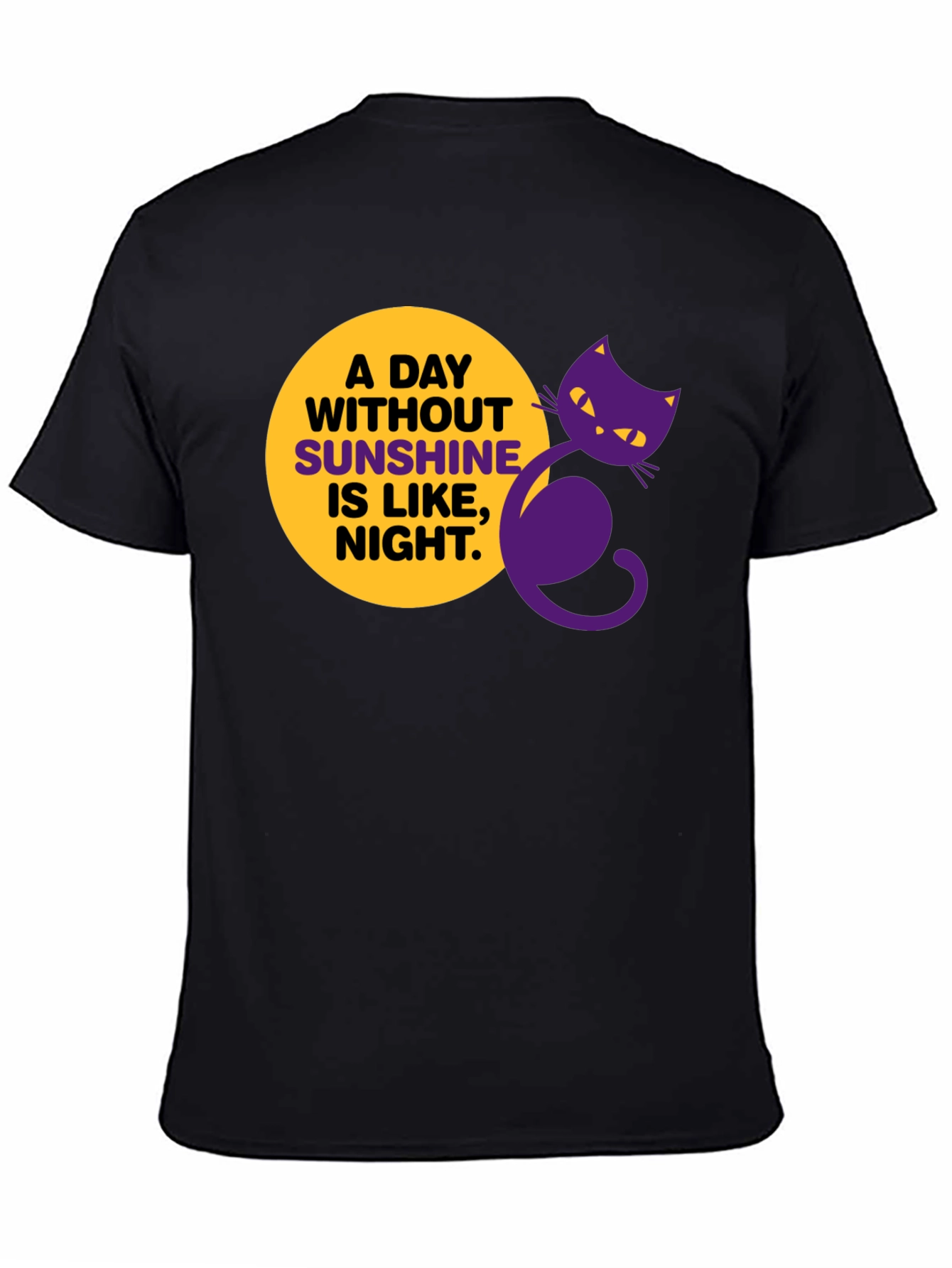 A Day Without Sunshine Black T-Shirt