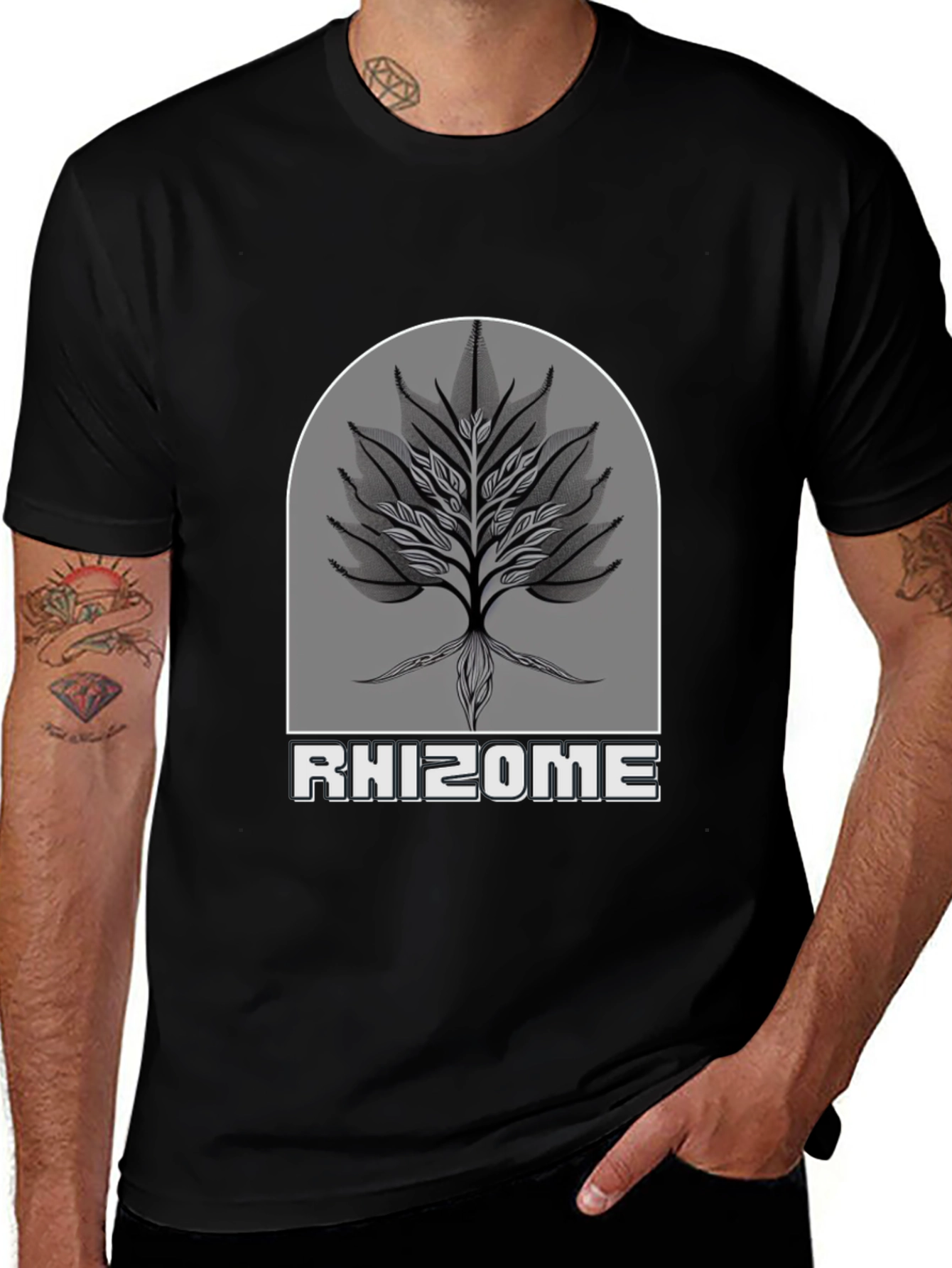 Rhizome Tree Graphic Black T-Shirt