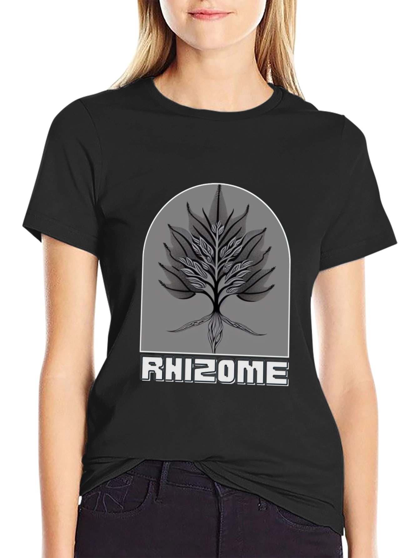 Rhizome Tree Graphic Black T-Shirt