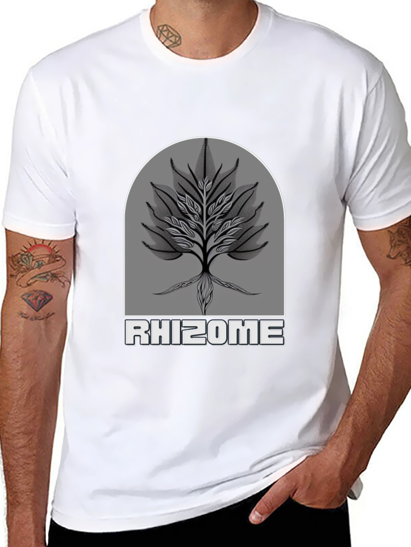 Rhizome Tree Graphic Black T-Shirt