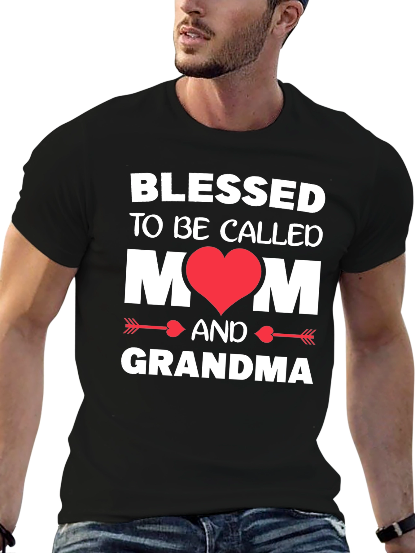 Blessed Mom & Grandma T-Shirt - Heart Design