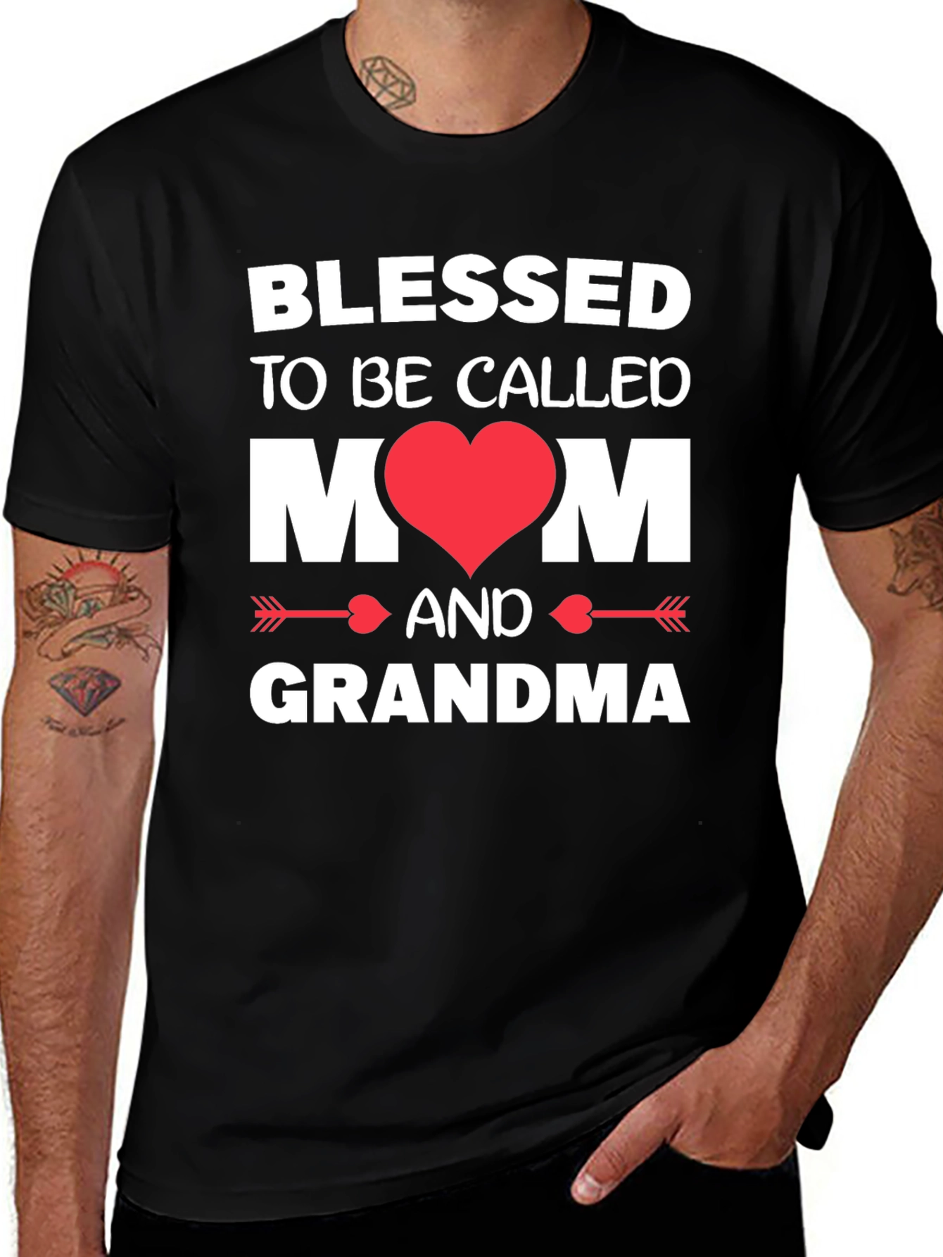 Blessed Mom & Grandma T-Shirt - Heart Design