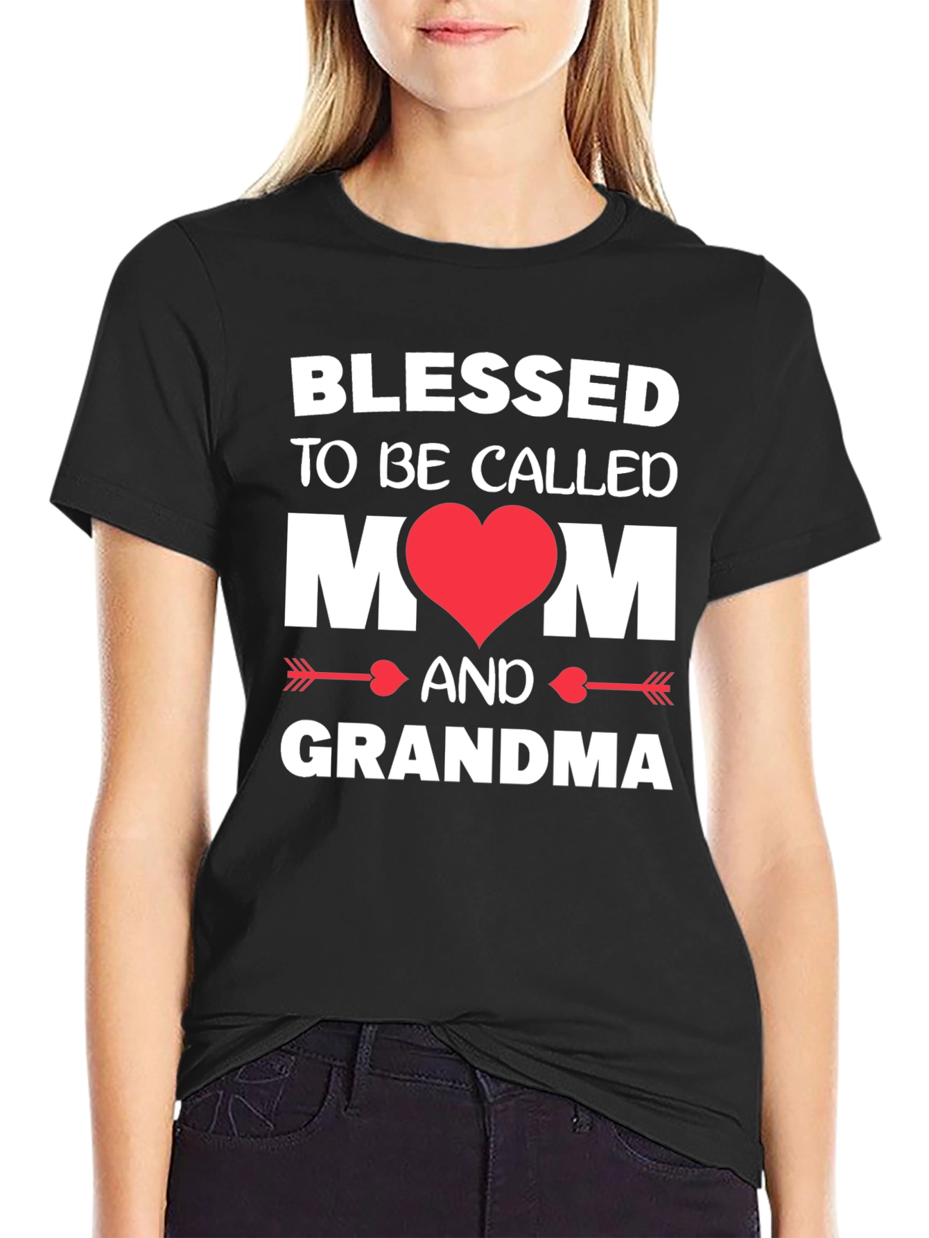 Blessed Mom & Grandma T-Shirt - Heart Design