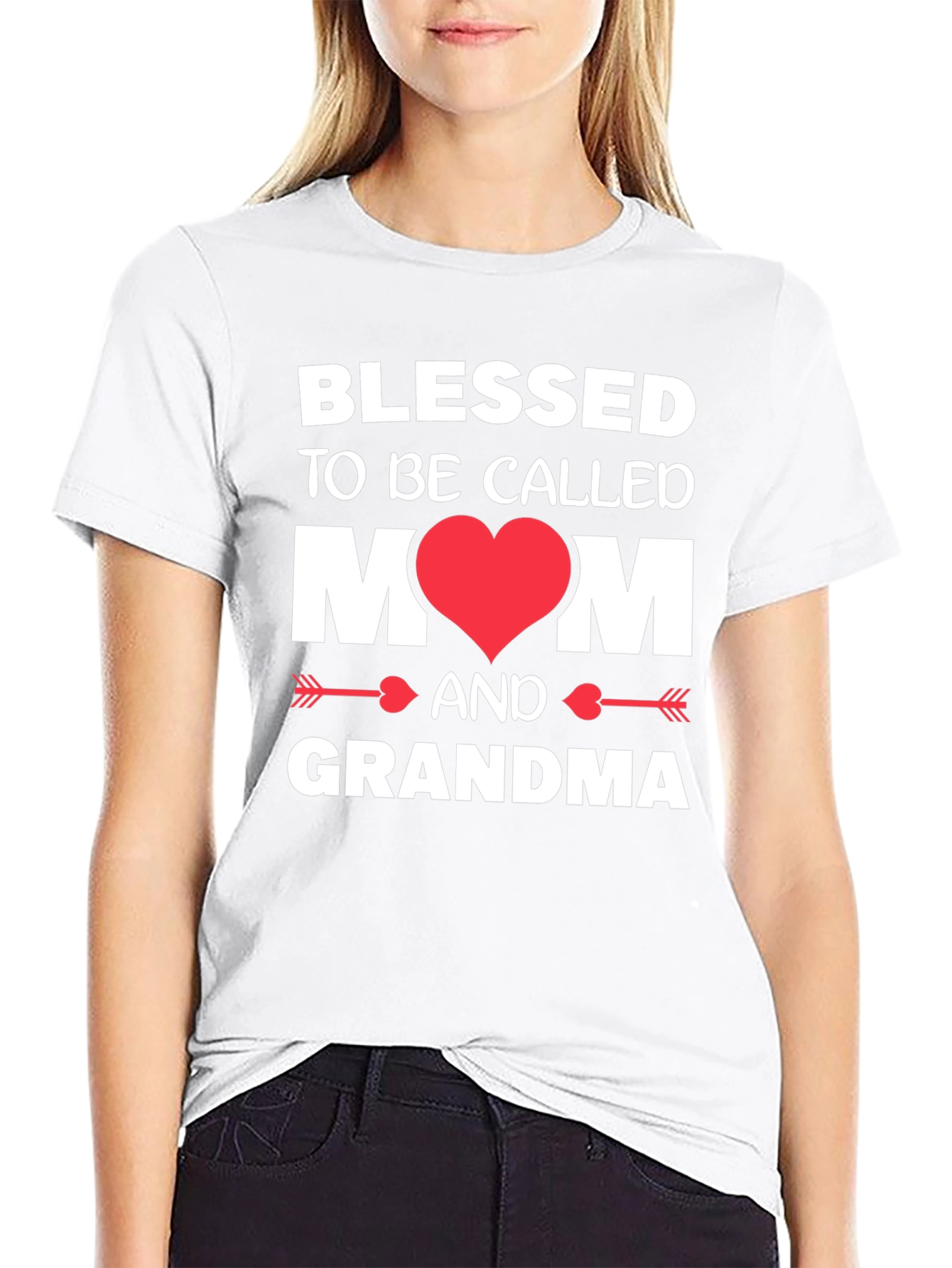 Blessed Mom & Grandma T-Shirt - Heart Design