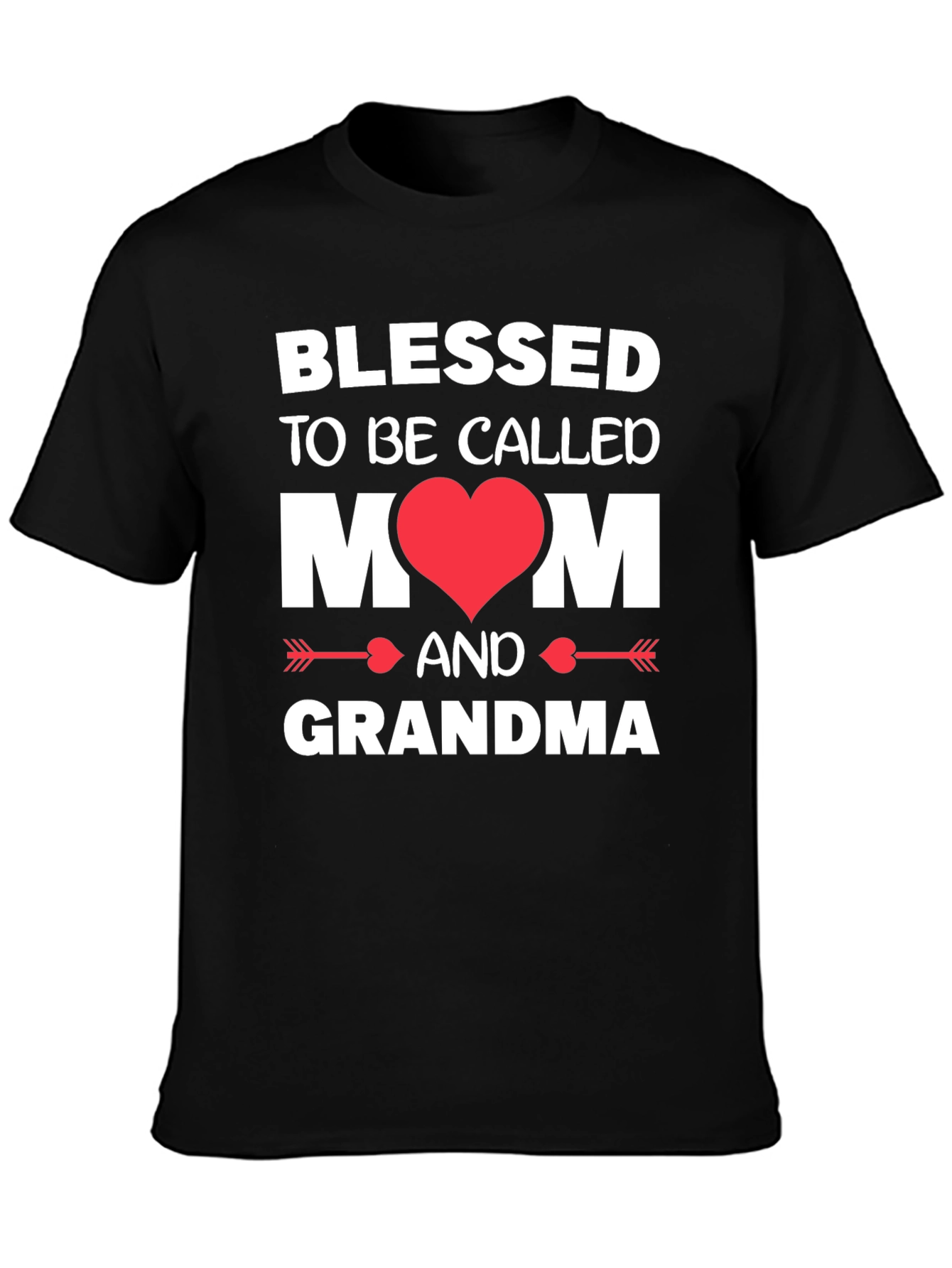 Blessed Mom & Grandma T-Shirt - Heart Design