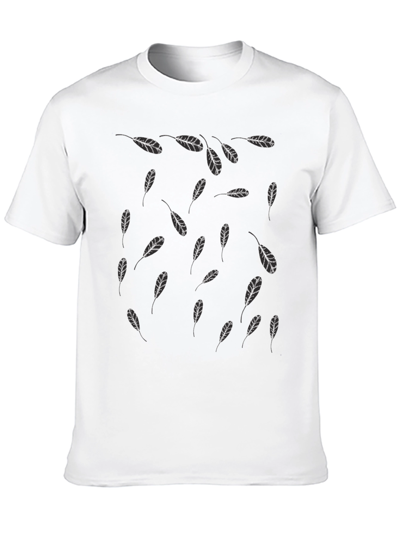Feather Print Black T-Shirt