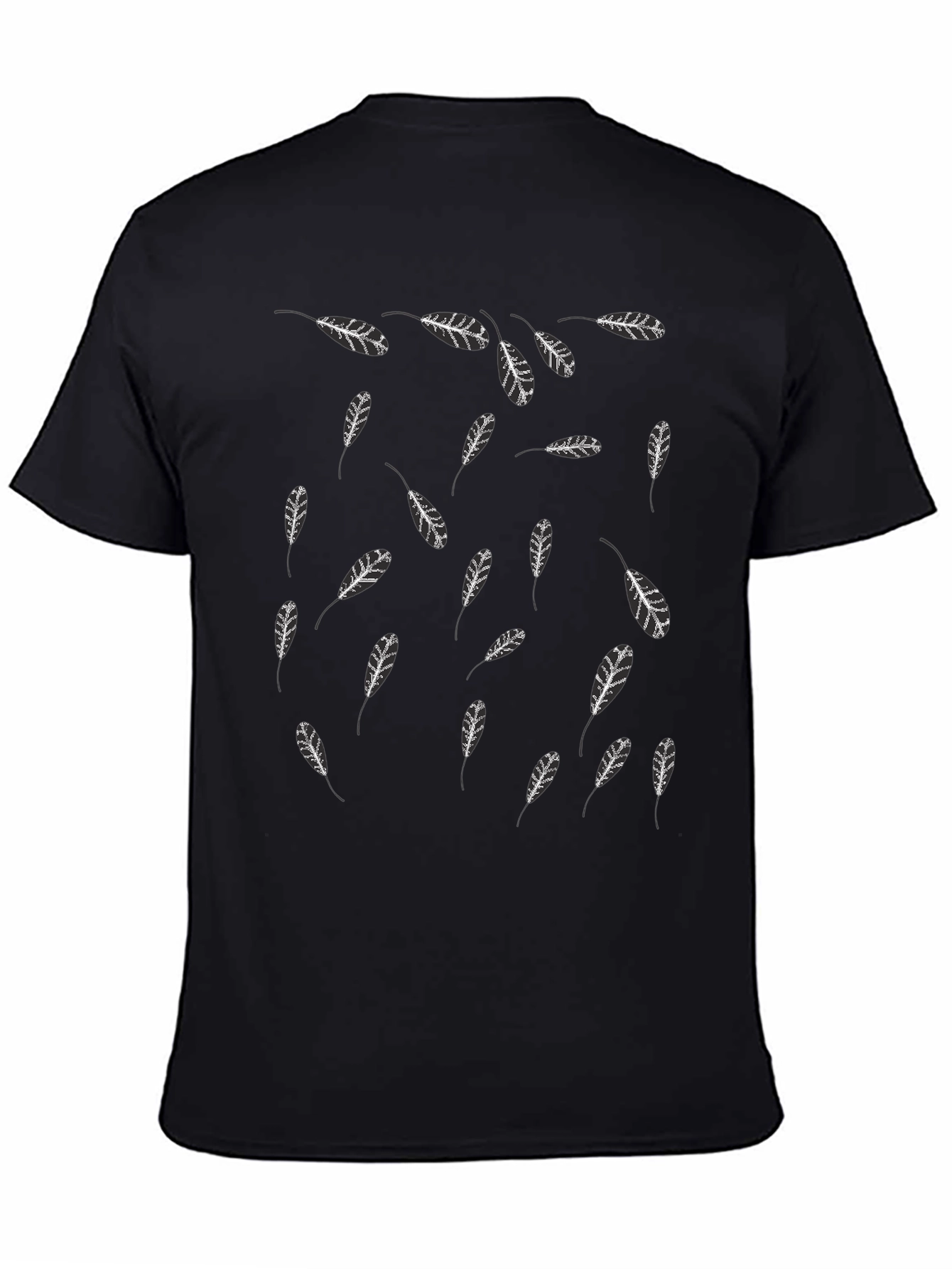 Feather Print Black T-Shirt