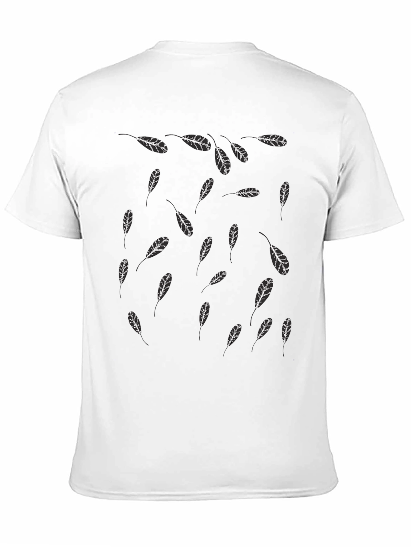 Feather Print Black T-Shirt