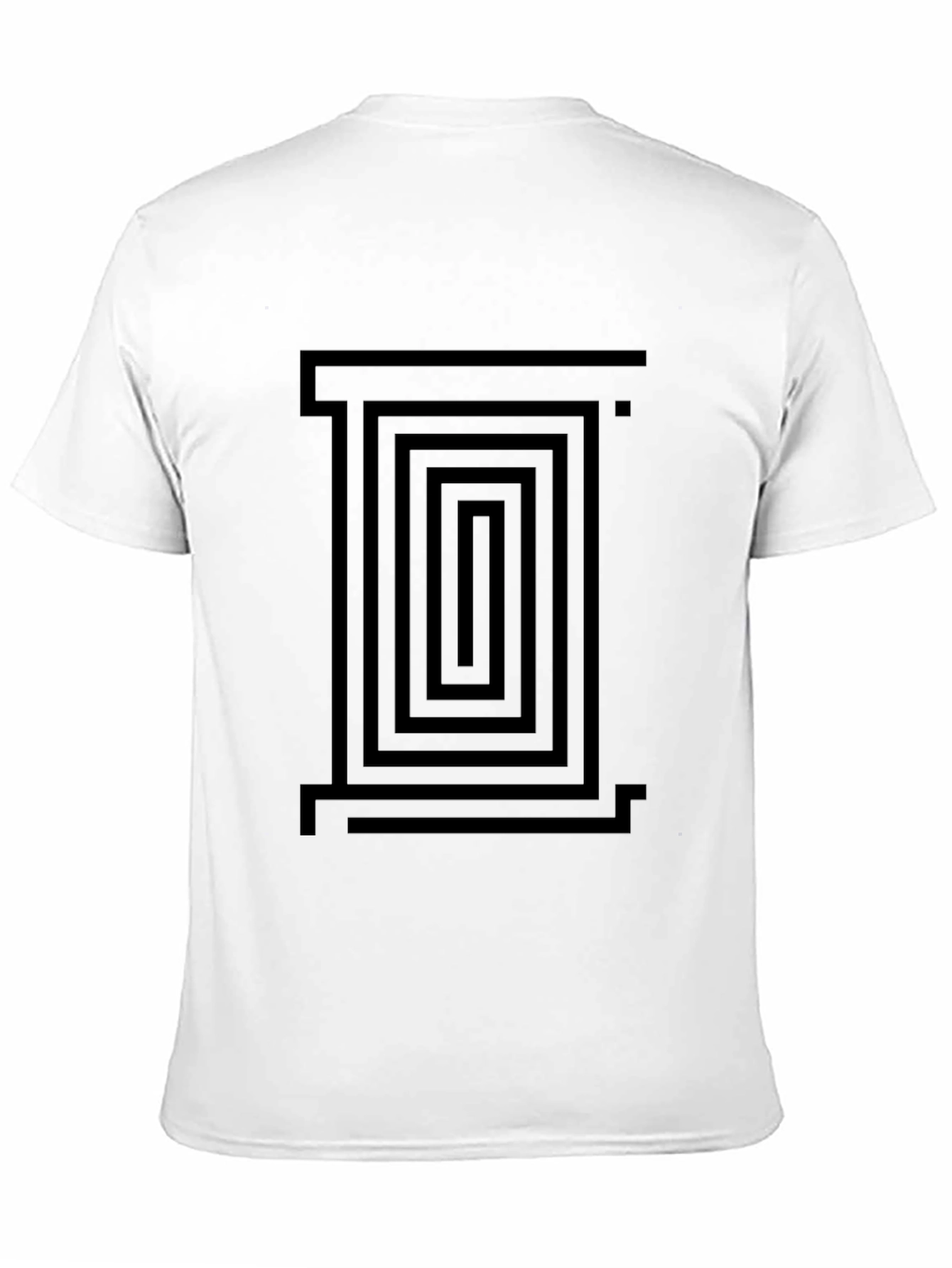 Geometric Maze Graphic Black T-Shirt