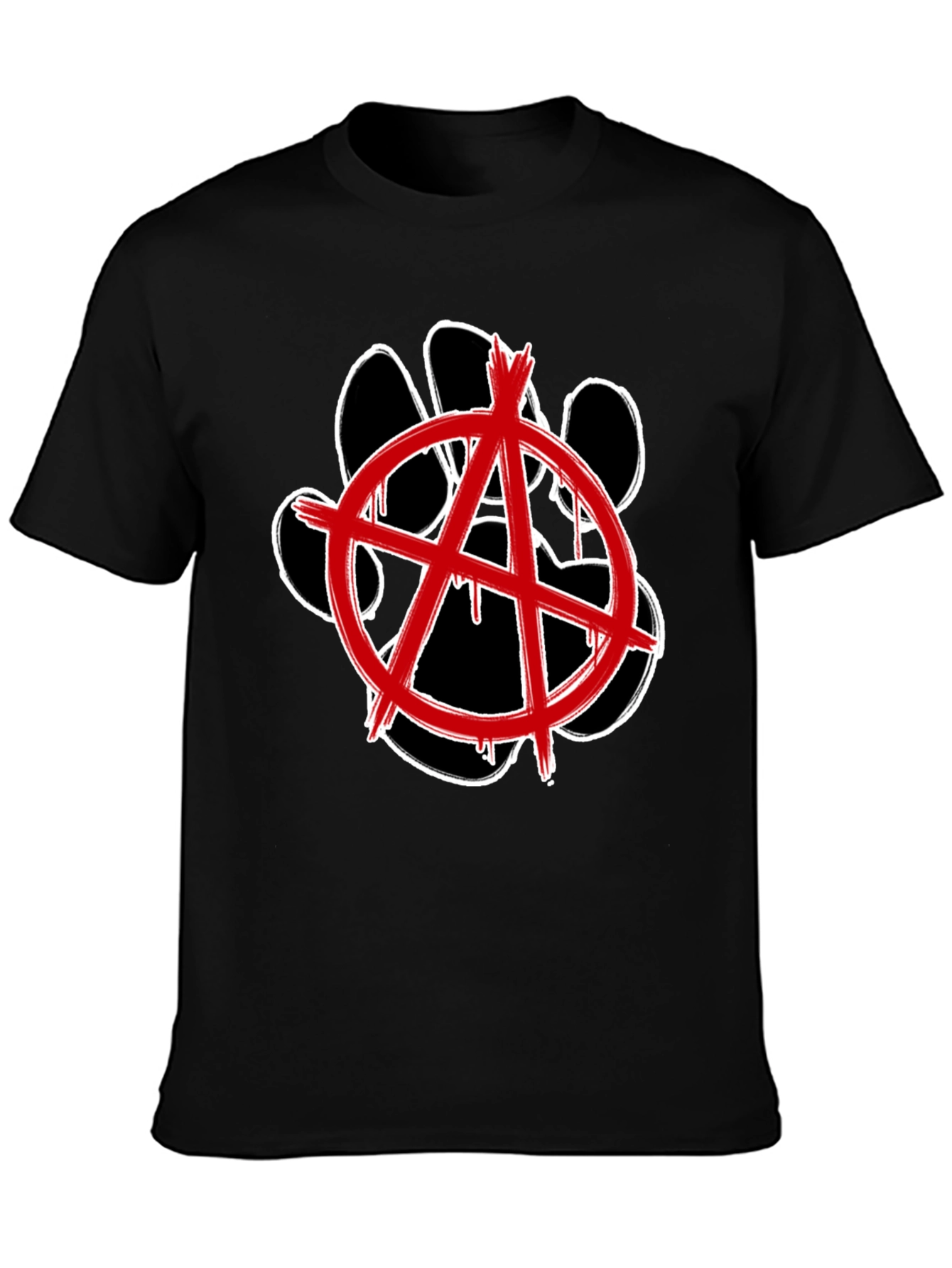 Anarchy Dog Paw Print Graphic Tee