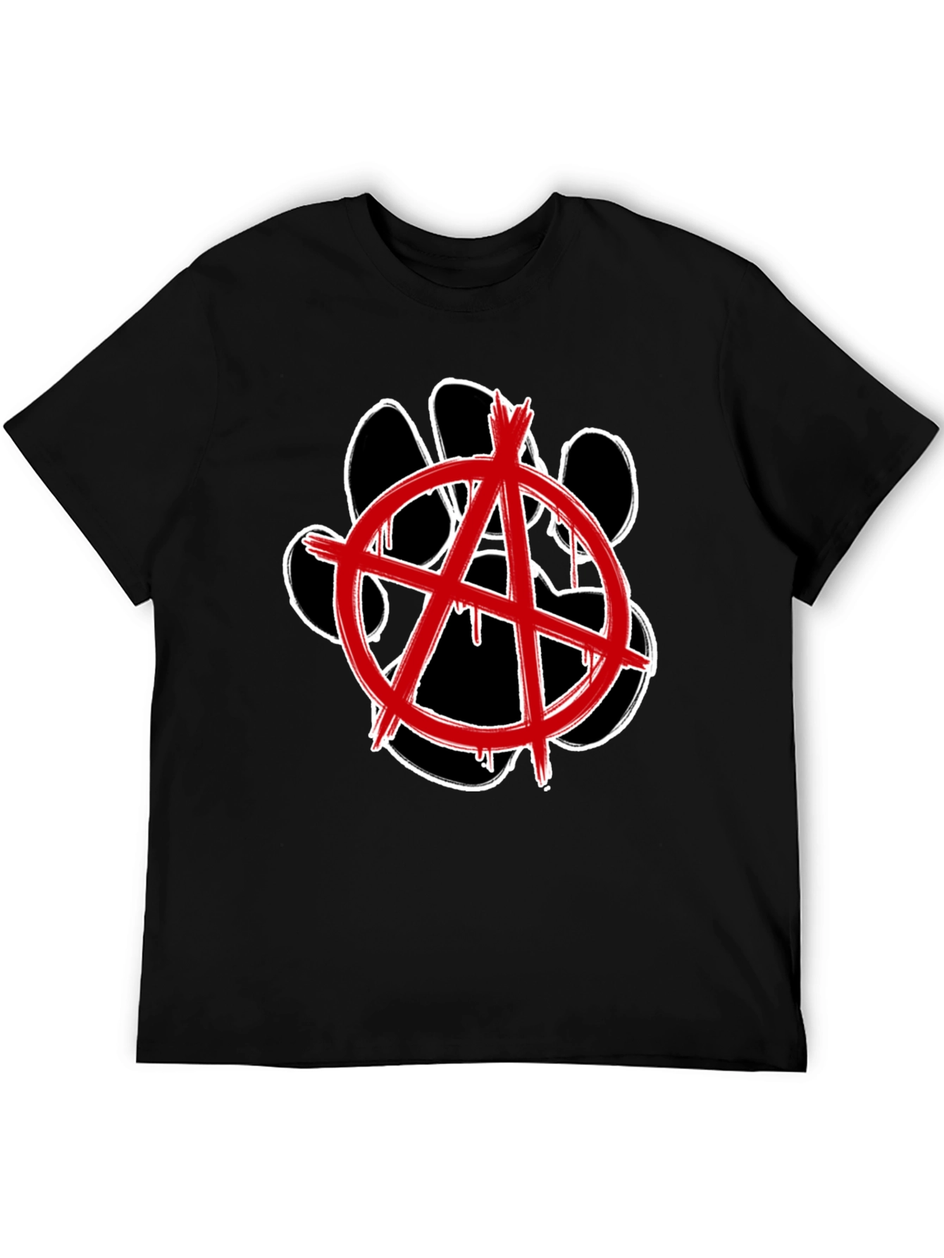 Anarchy Dog Paw Print Graphic Tee