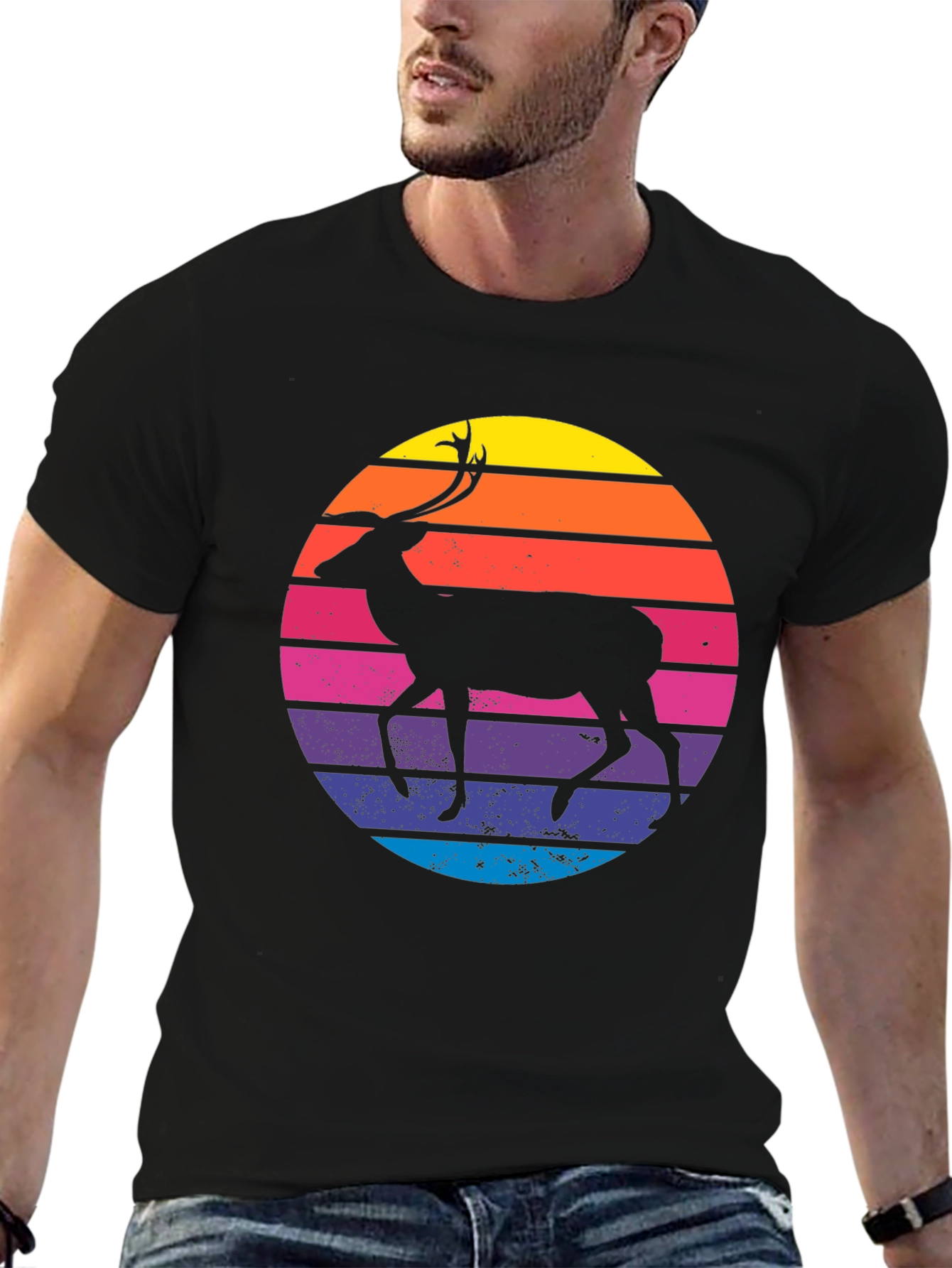 Retro Deer Silhouette T-Shirt