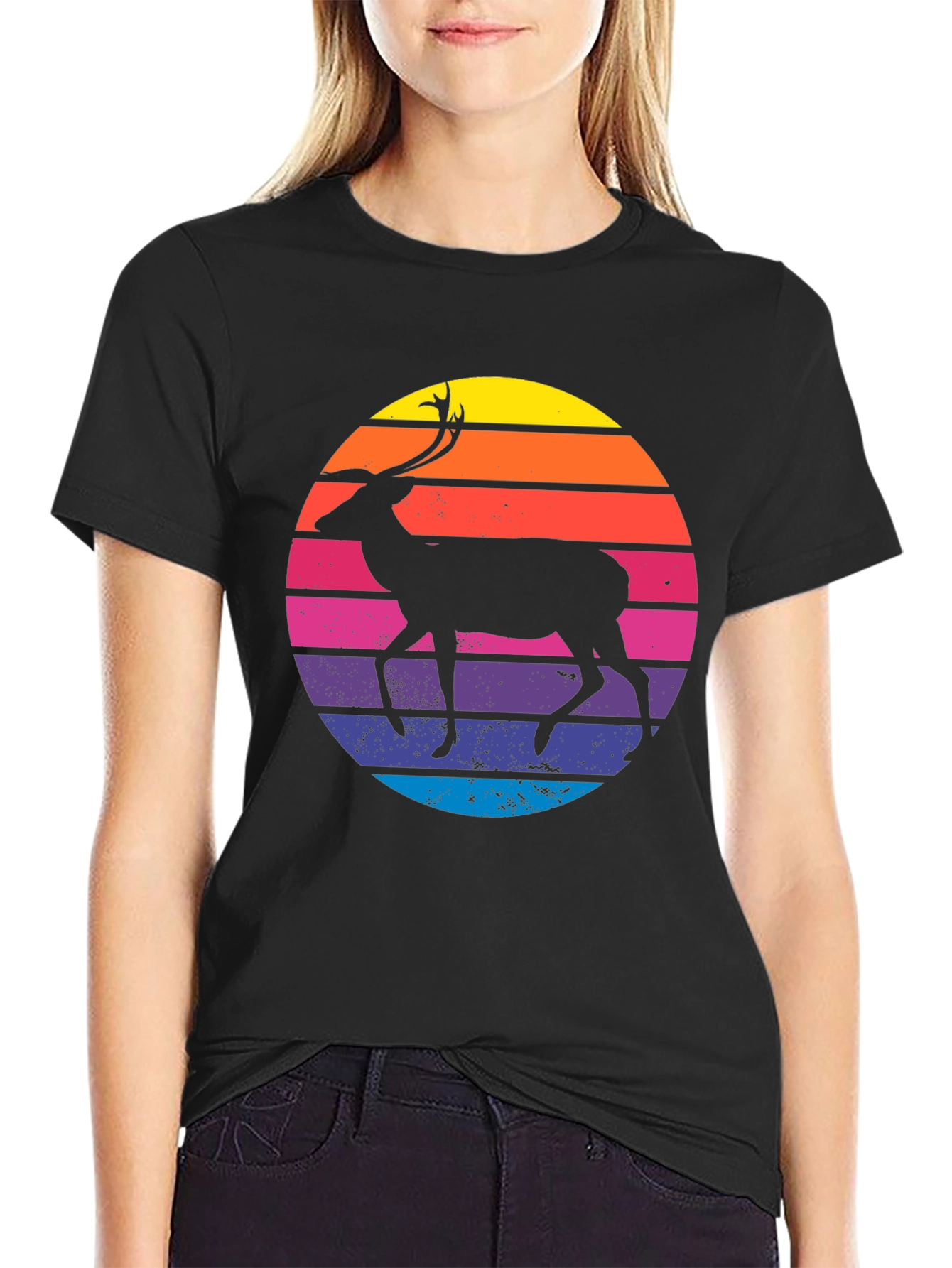 Retro Deer Silhouette T-Shirt