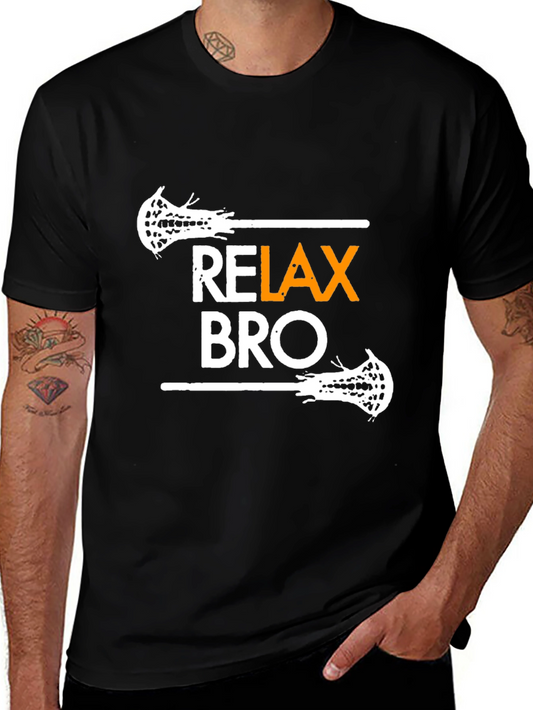 Relax Bro Lacrosse Graphic Tee - Black T-Shirt