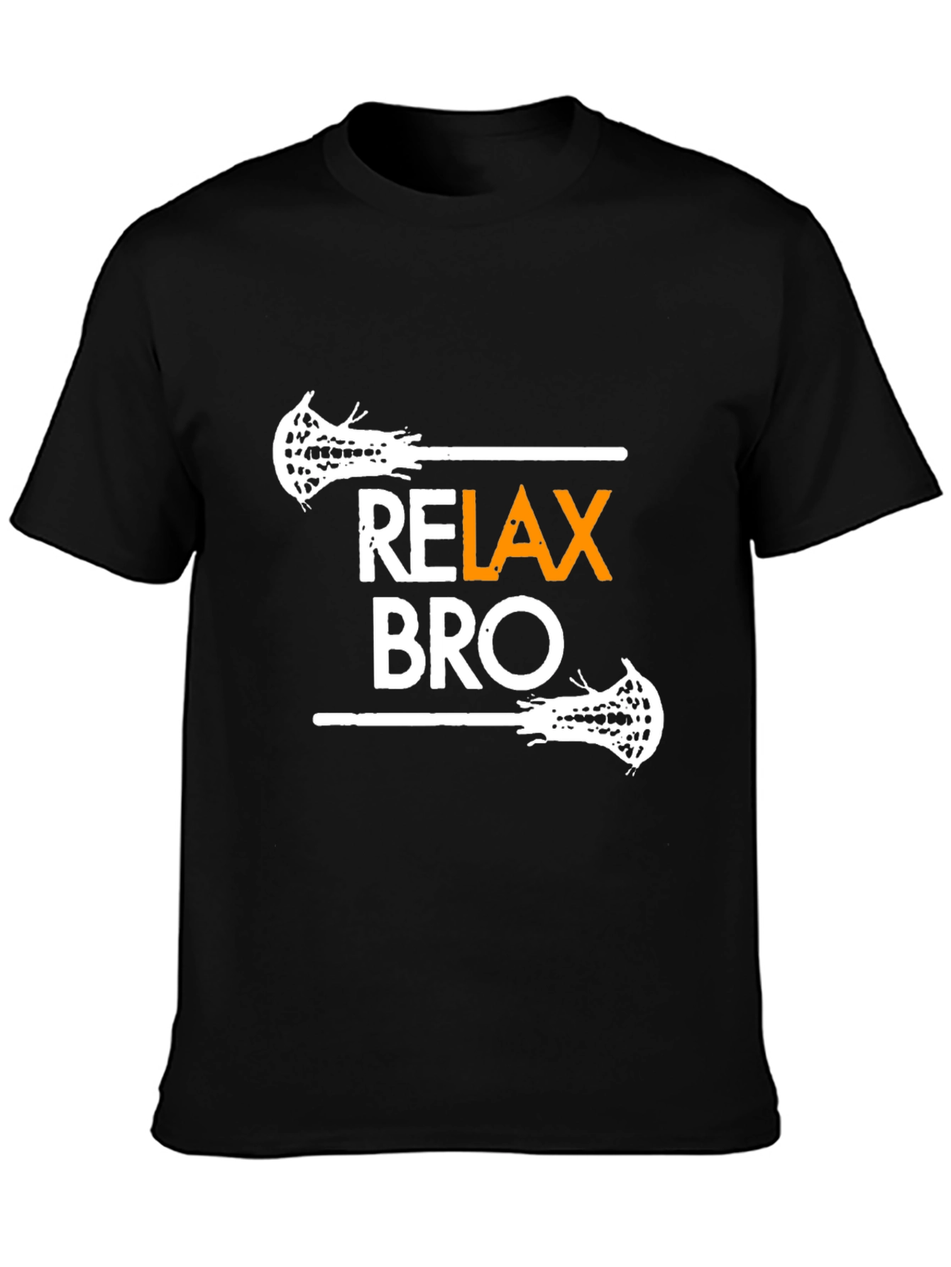 Relax Bro Lacrosse Graphic Tee - Black T-Shirt