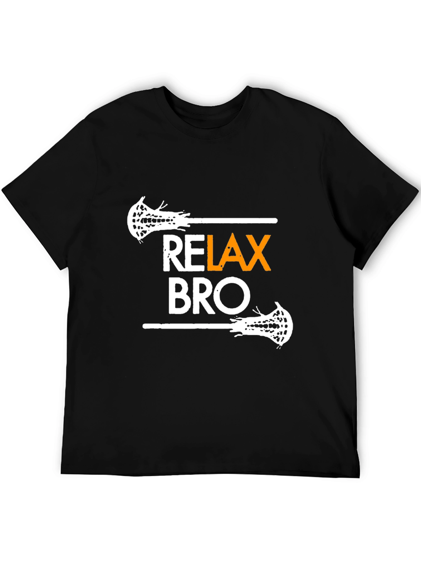 Relax Bro Lacrosse Graphic Tee - Black T-Shirt