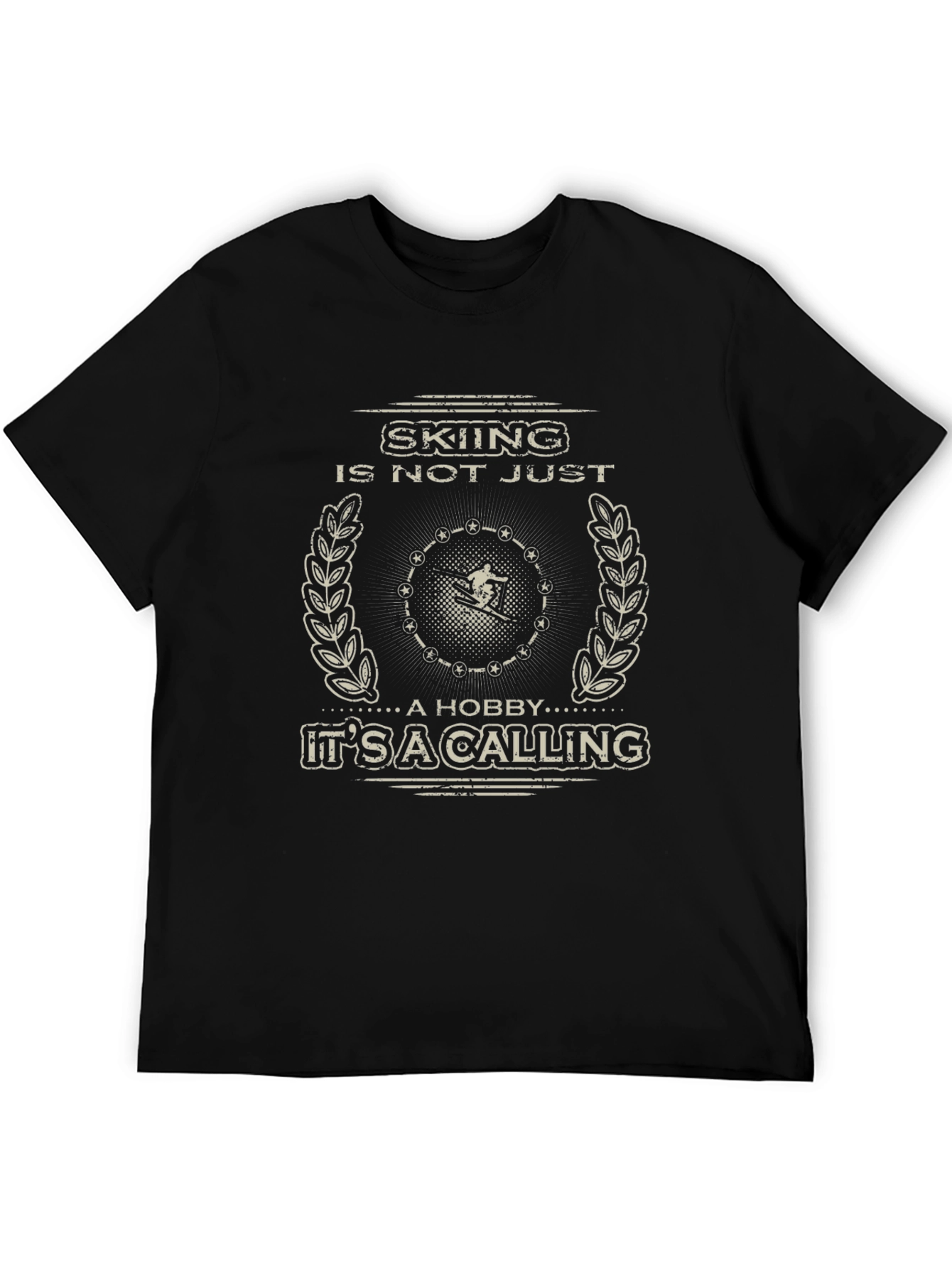 Skiing is Not Just a Hobby Mens Black T-Shirt