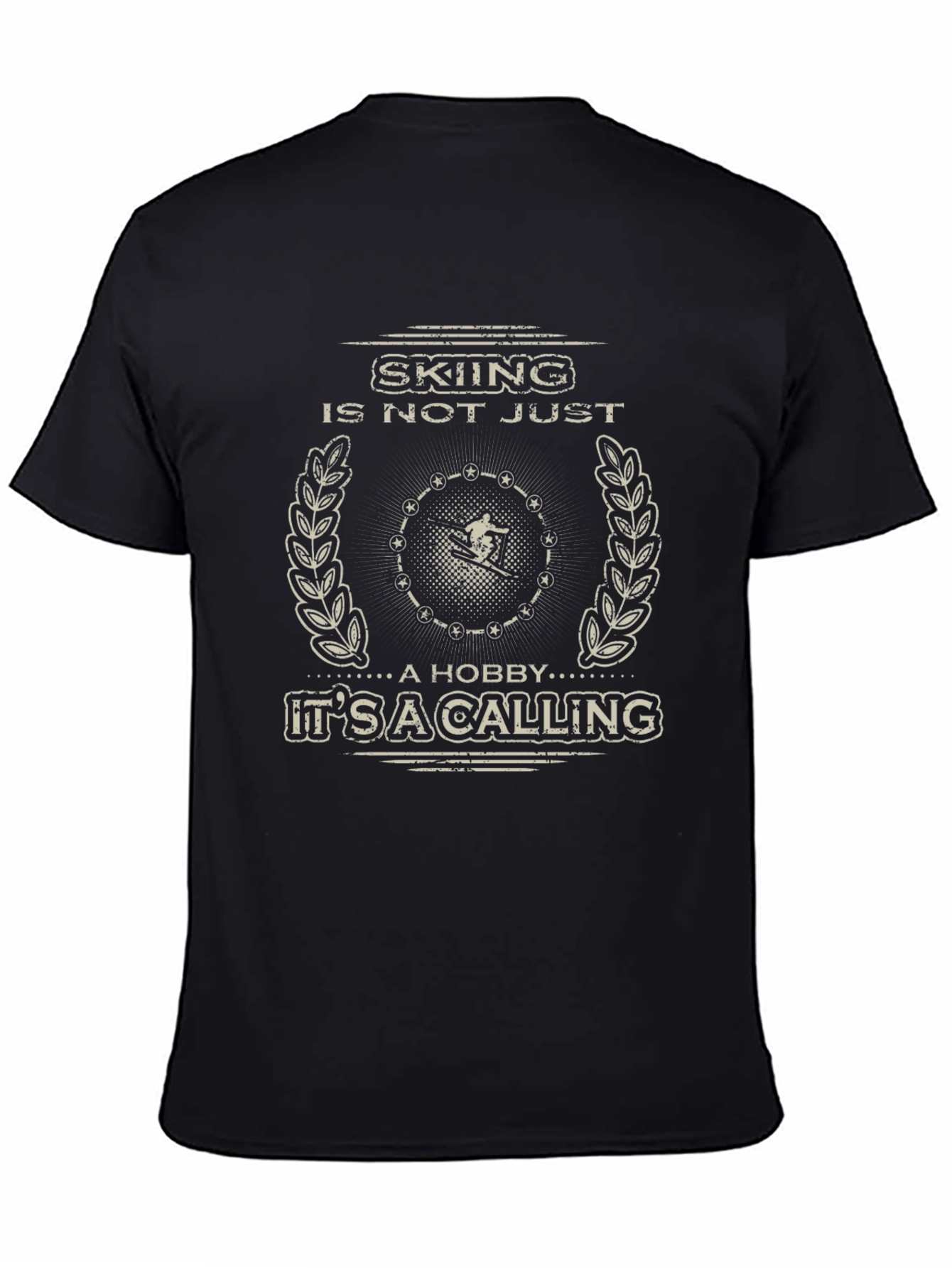 Skiing is Not Just a Hobby Mens Black T-Shirt