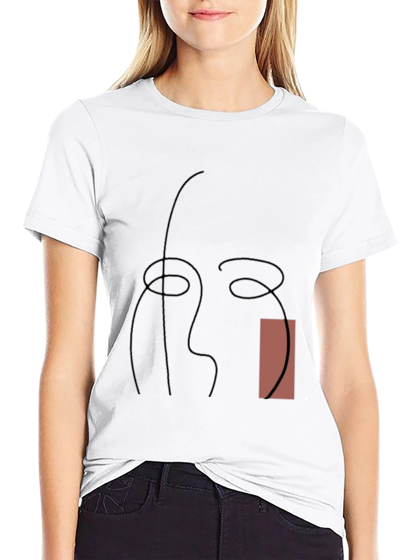 Abstract Line Art Graphic Tee - Modern Style