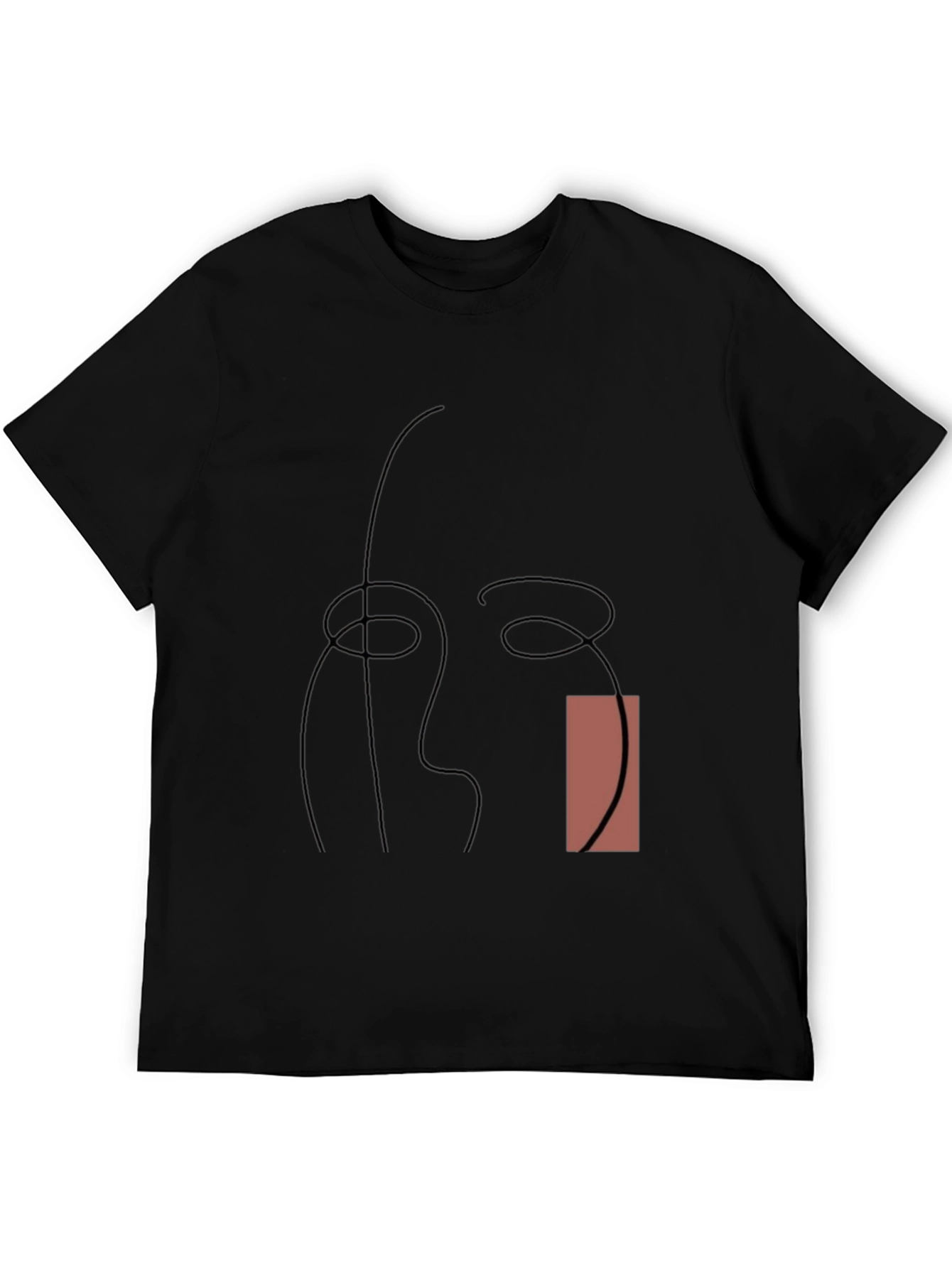 Abstract Line Art Graphic Tee - Modern Style