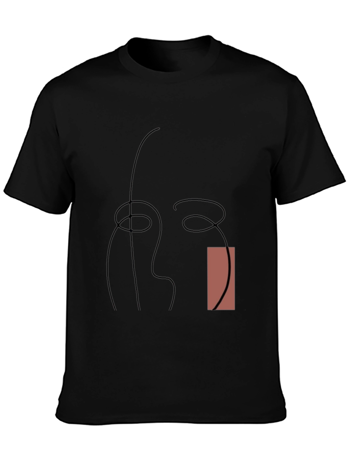 Abstract Line Art Graphic Tee - Modern Style