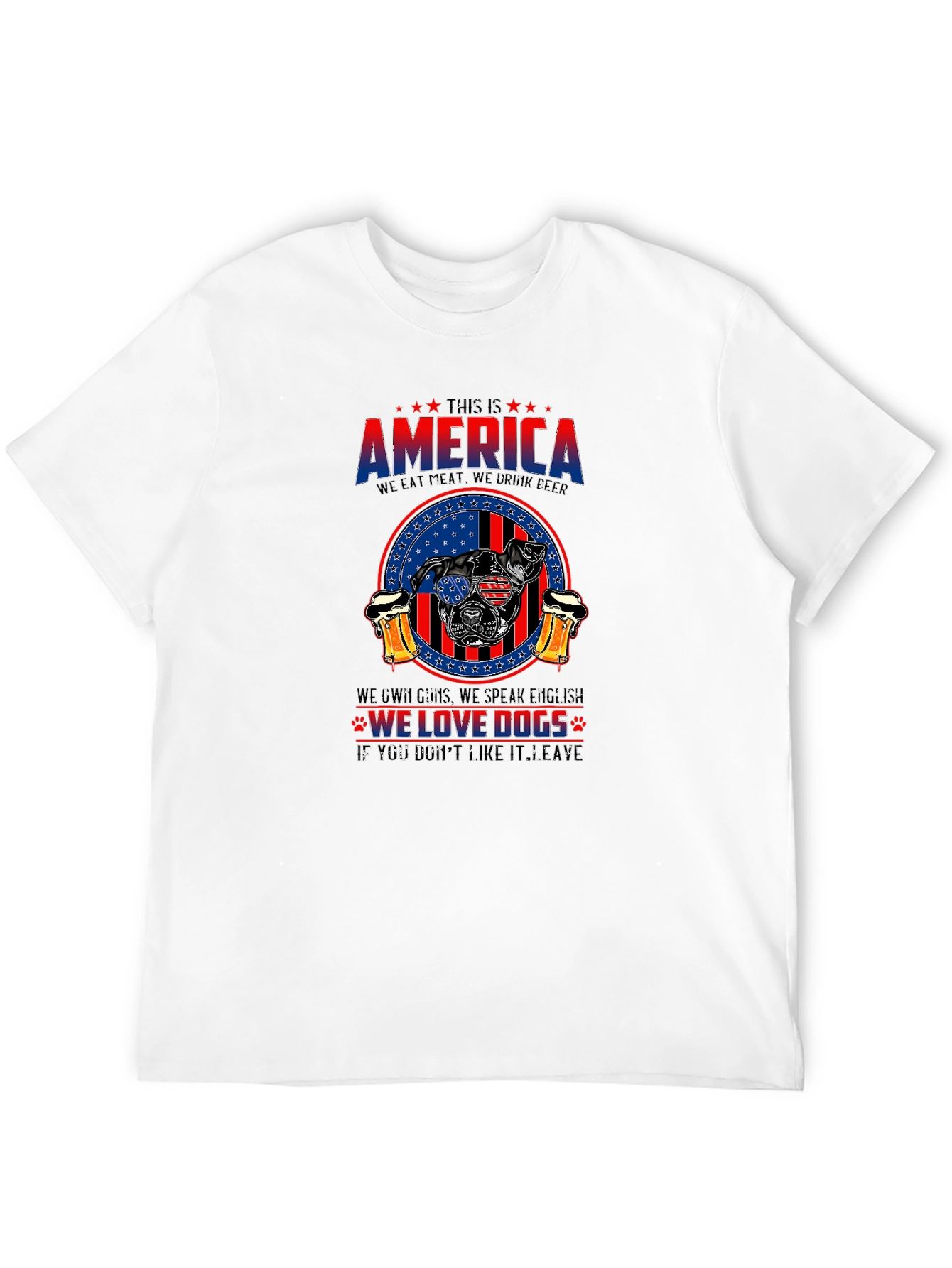 America Dog Lover T-Shirt - Patriotic Design
