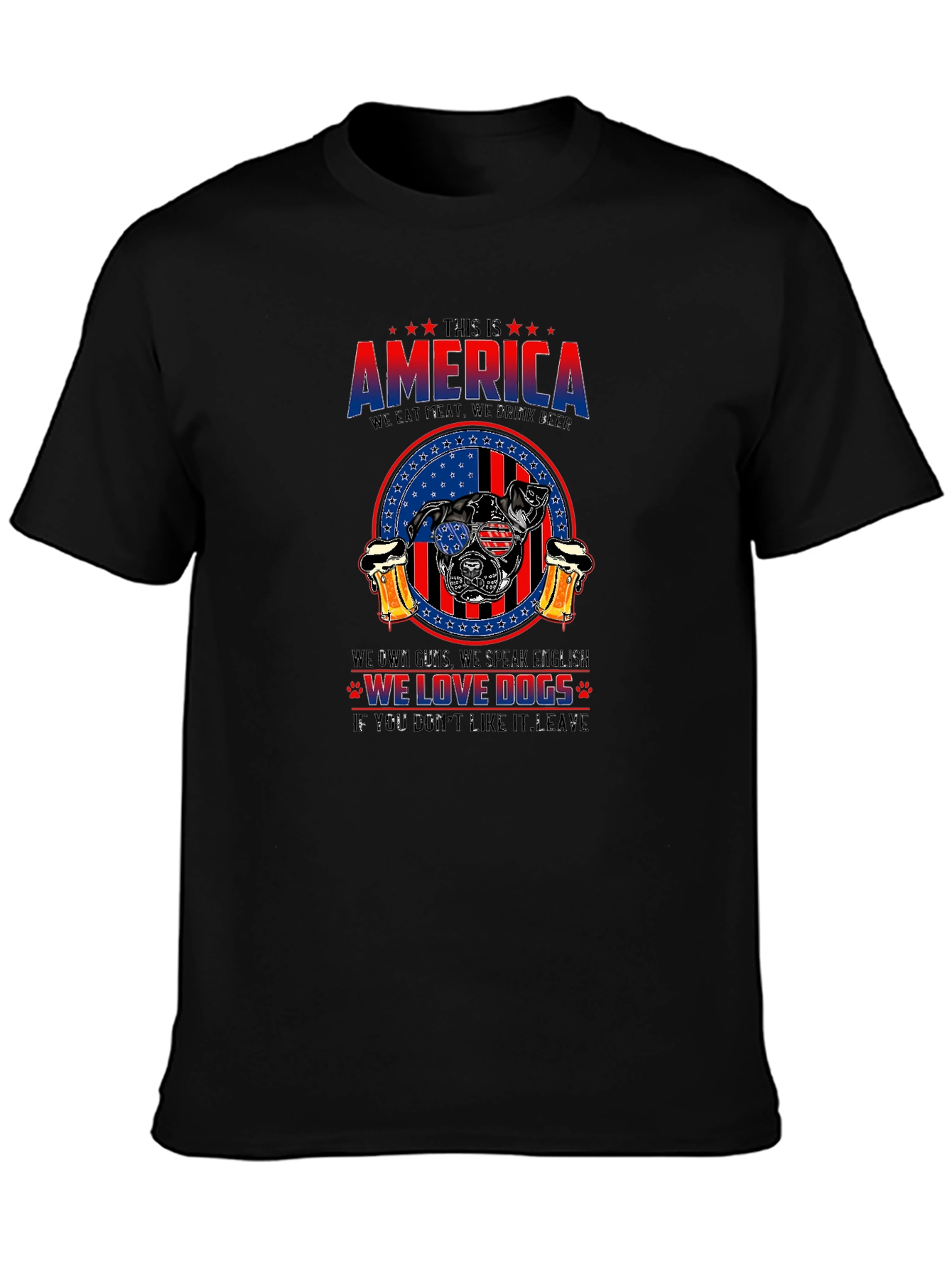 America Dog Lover T-Shirt - Patriotic Design