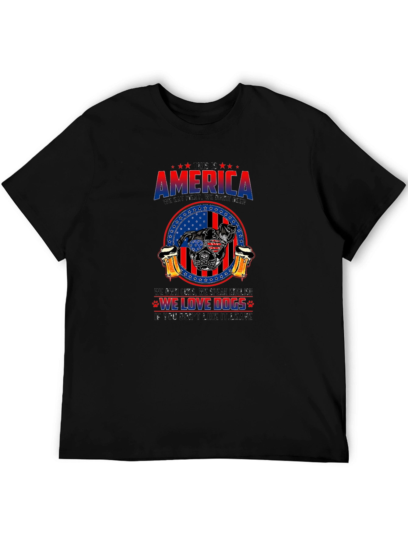 America Dog Lover T-Shirt - Patriotic Design