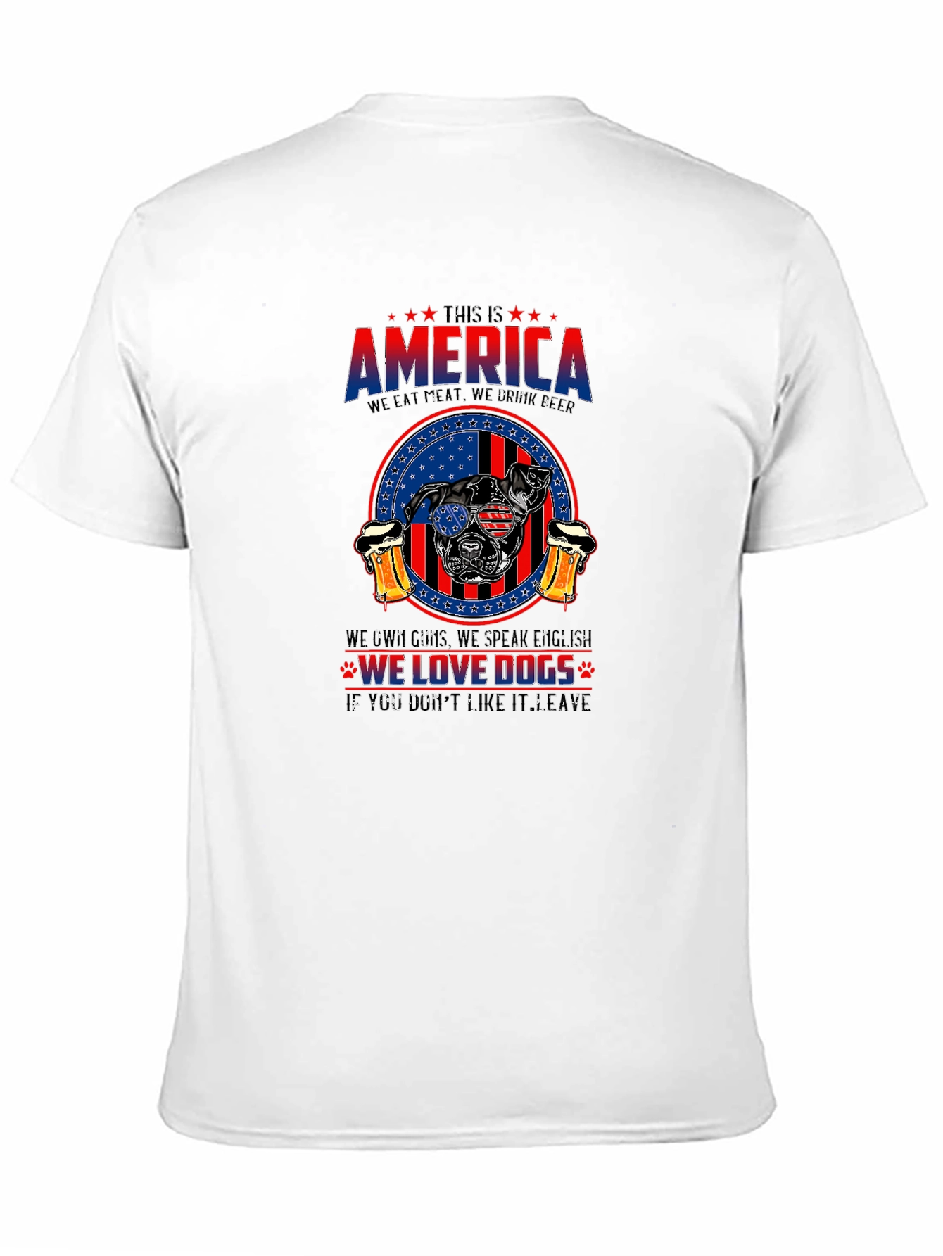 America Dog Lover T-Shirt - Patriotic Design