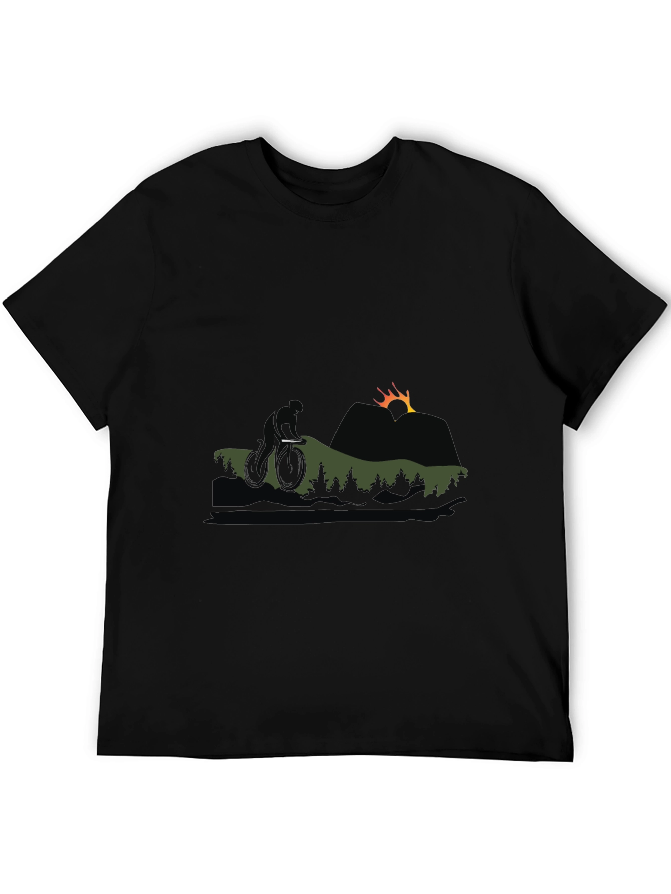 Mountain Biking Silhouette Graphic Tee