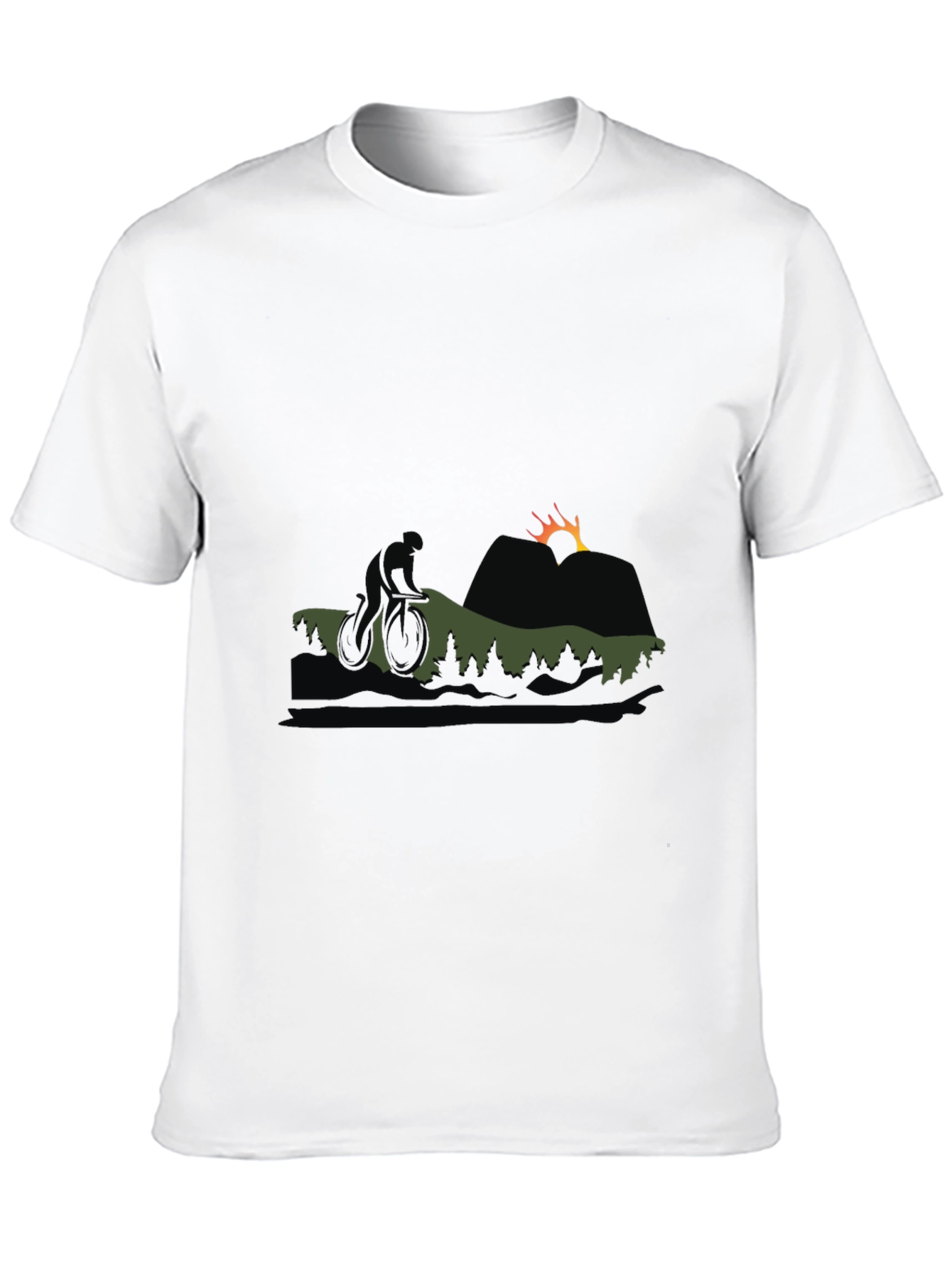 Mountain Biking Silhouette Graphic Tee