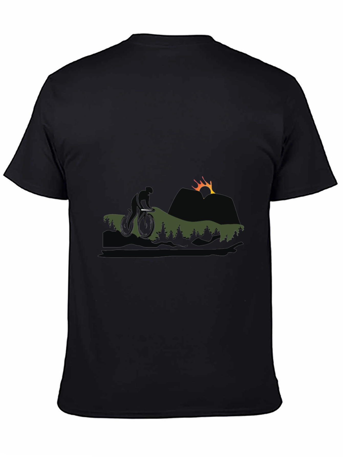 Mountain Biking Silhouette Graphic Tee