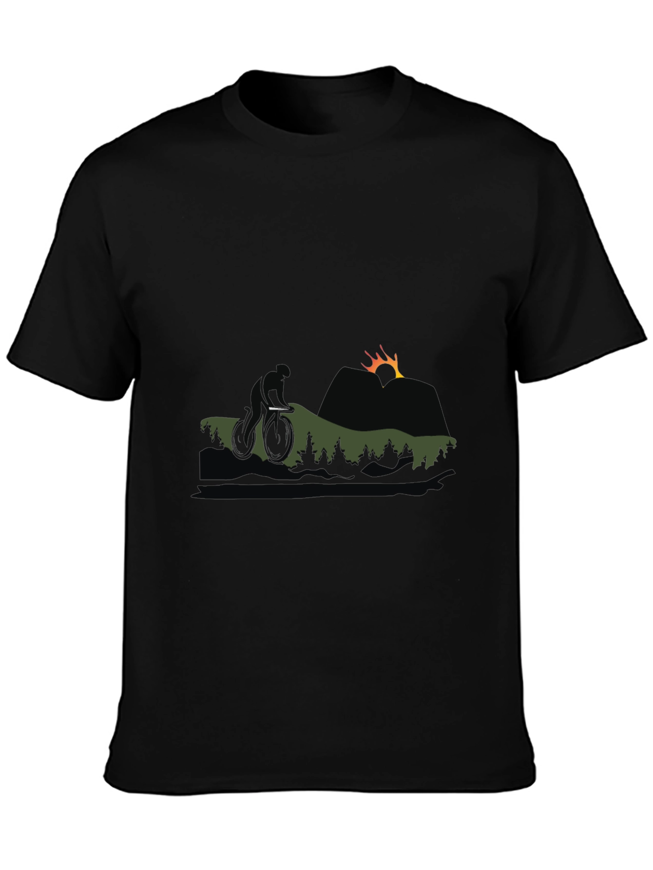 Mountain Biking Silhouette Graphic Tee