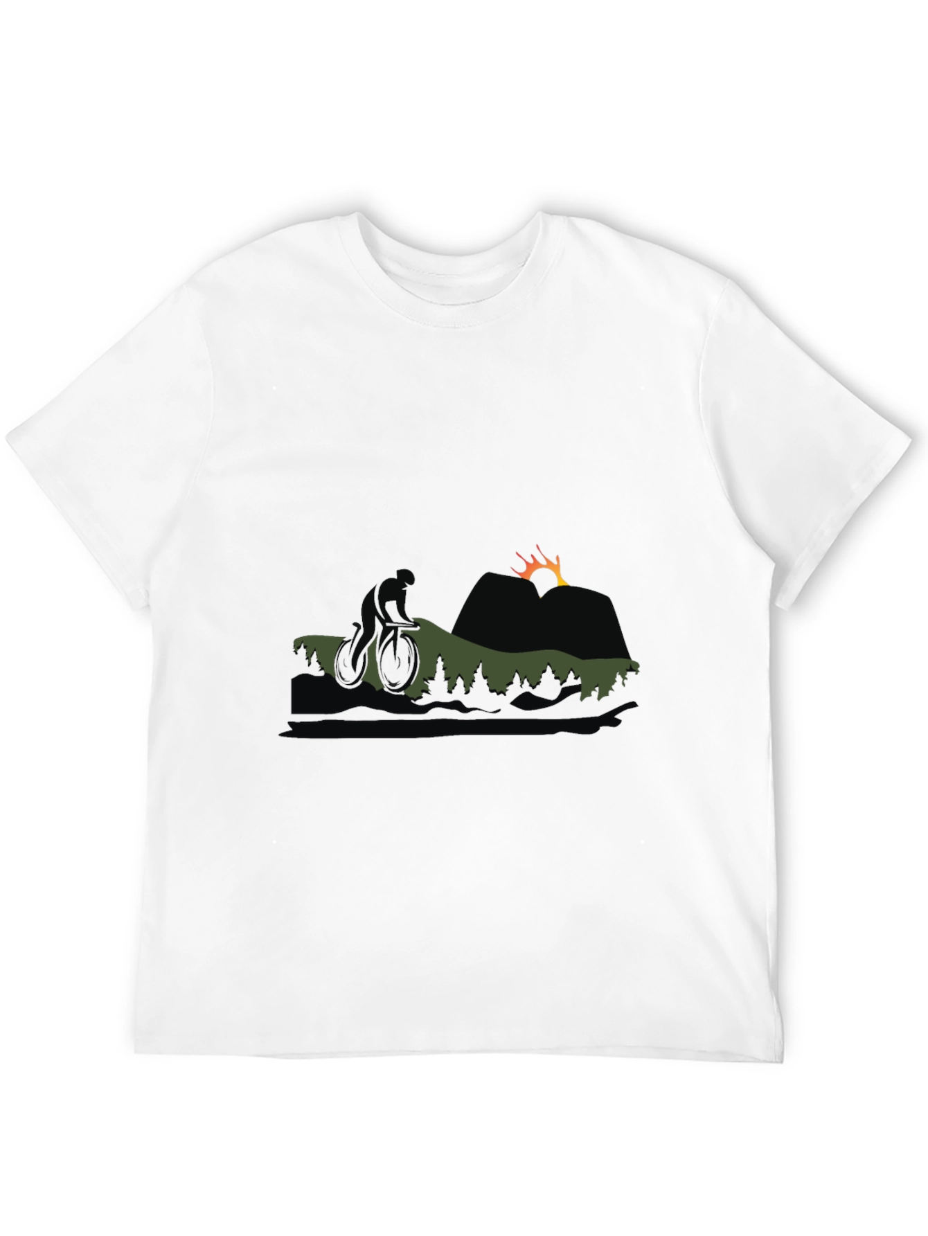 Mountain Biking Silhouette Graphic Tee