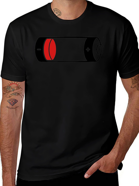 Low Battery Graphic Black T-Shirt
