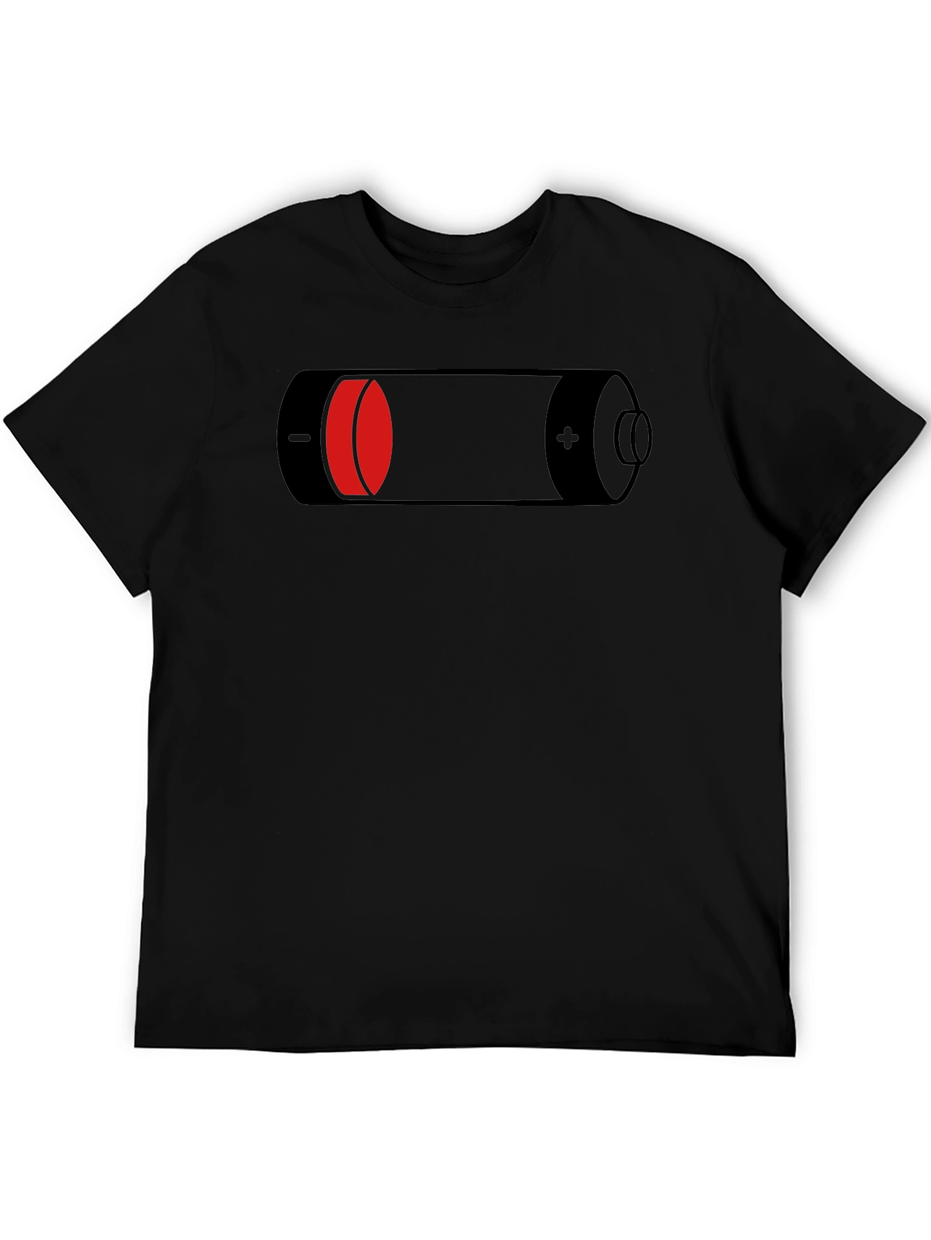Low Battery Graphic Black T-Shirt